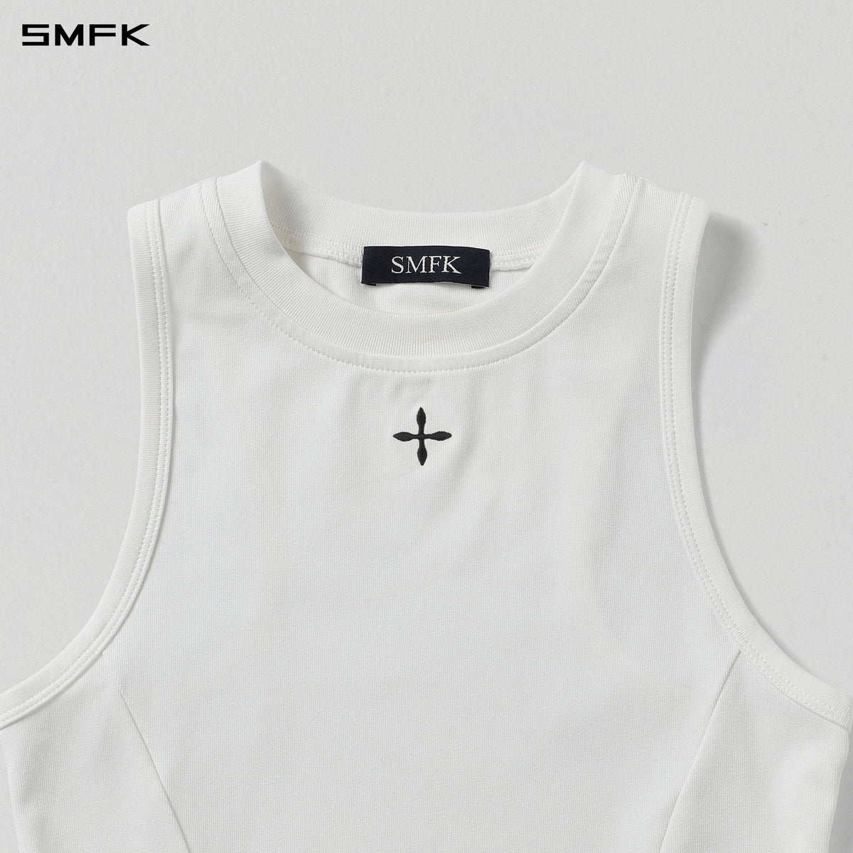 VINTAGE ROUND SHORT VEST/LS-COTTON/W CLOUD WHITE