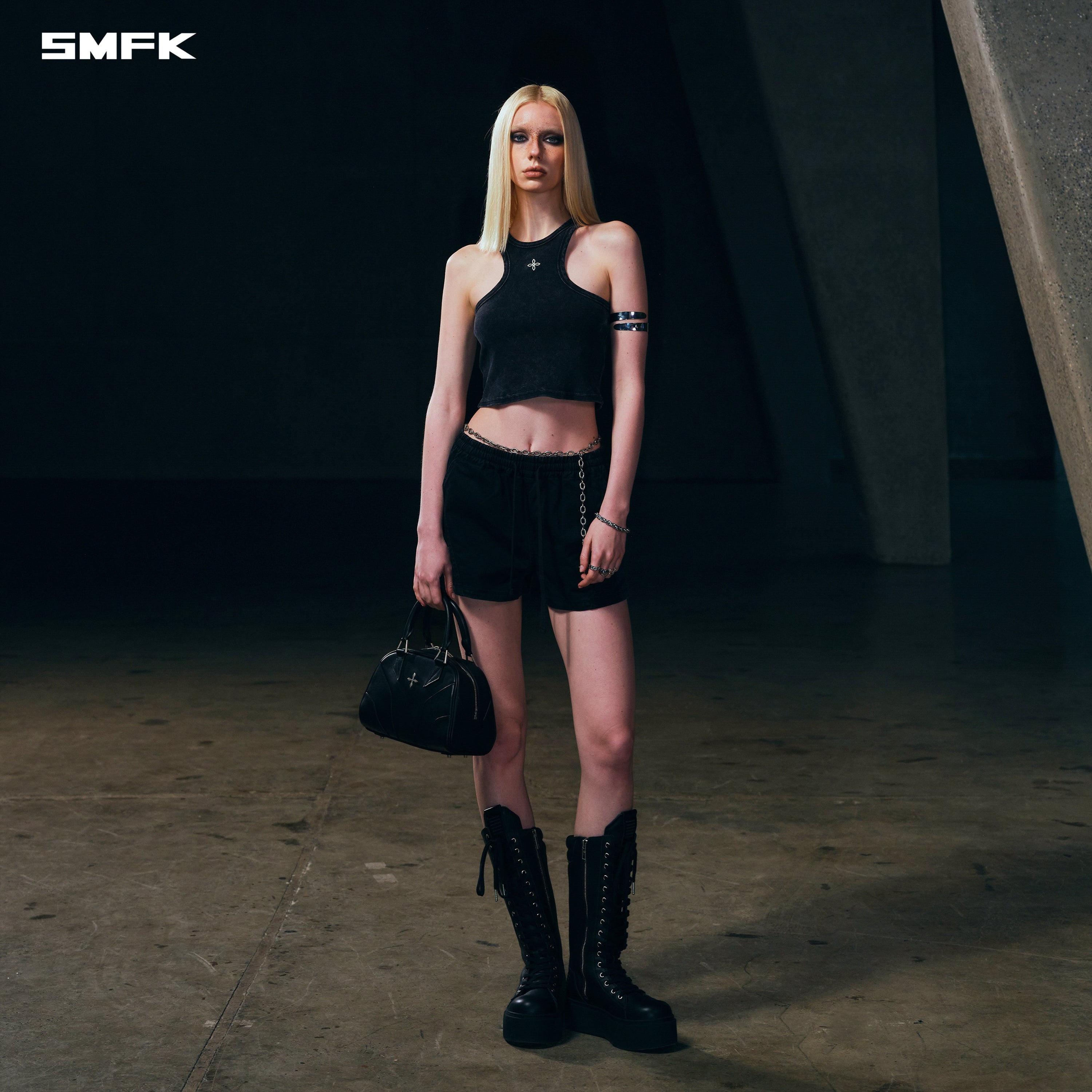 VINTAGE STORM FADE GYM TANK/FADE DYE VANISH BLACK