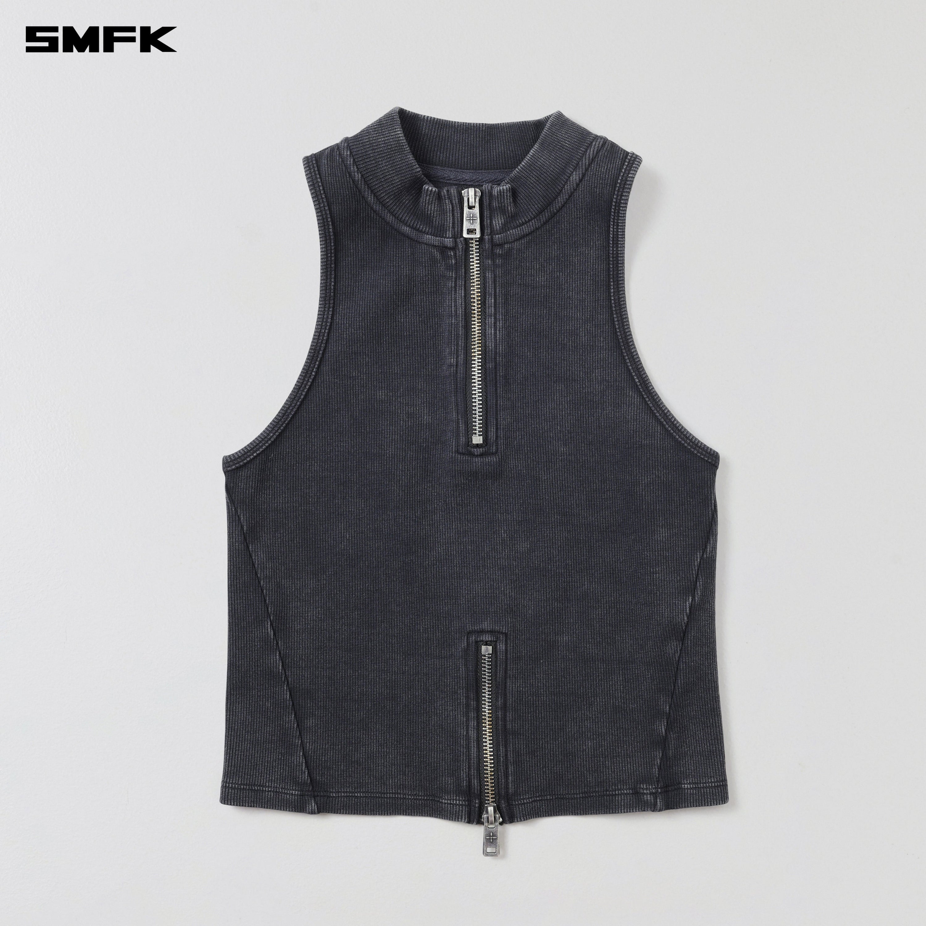 VINTAGE HIGH-NECK KILLER TANK/FADE DYE VANISH BLACK