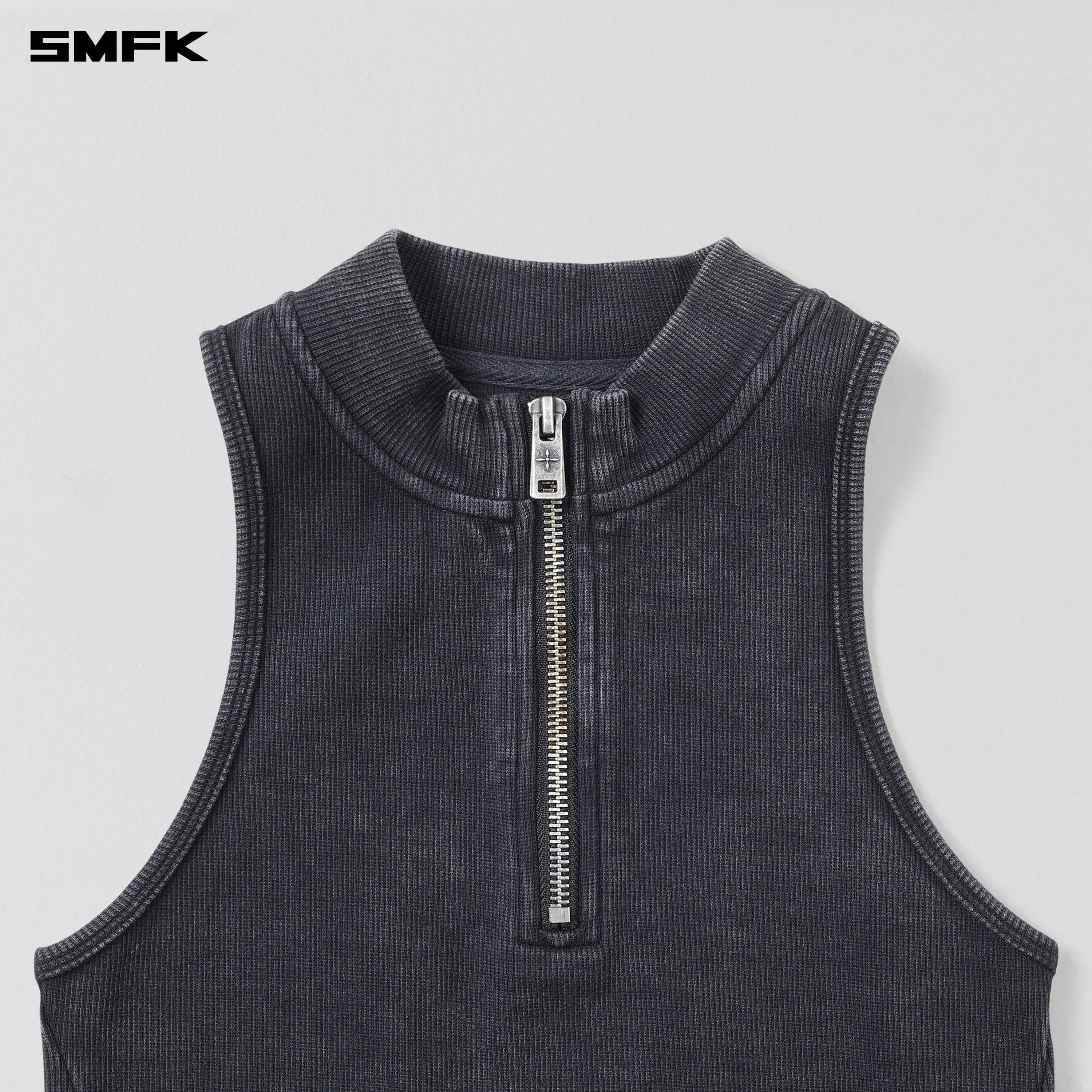 VINTAGE HIGH-NECK KILLER TANK/FADE DYE VANISH BLACK