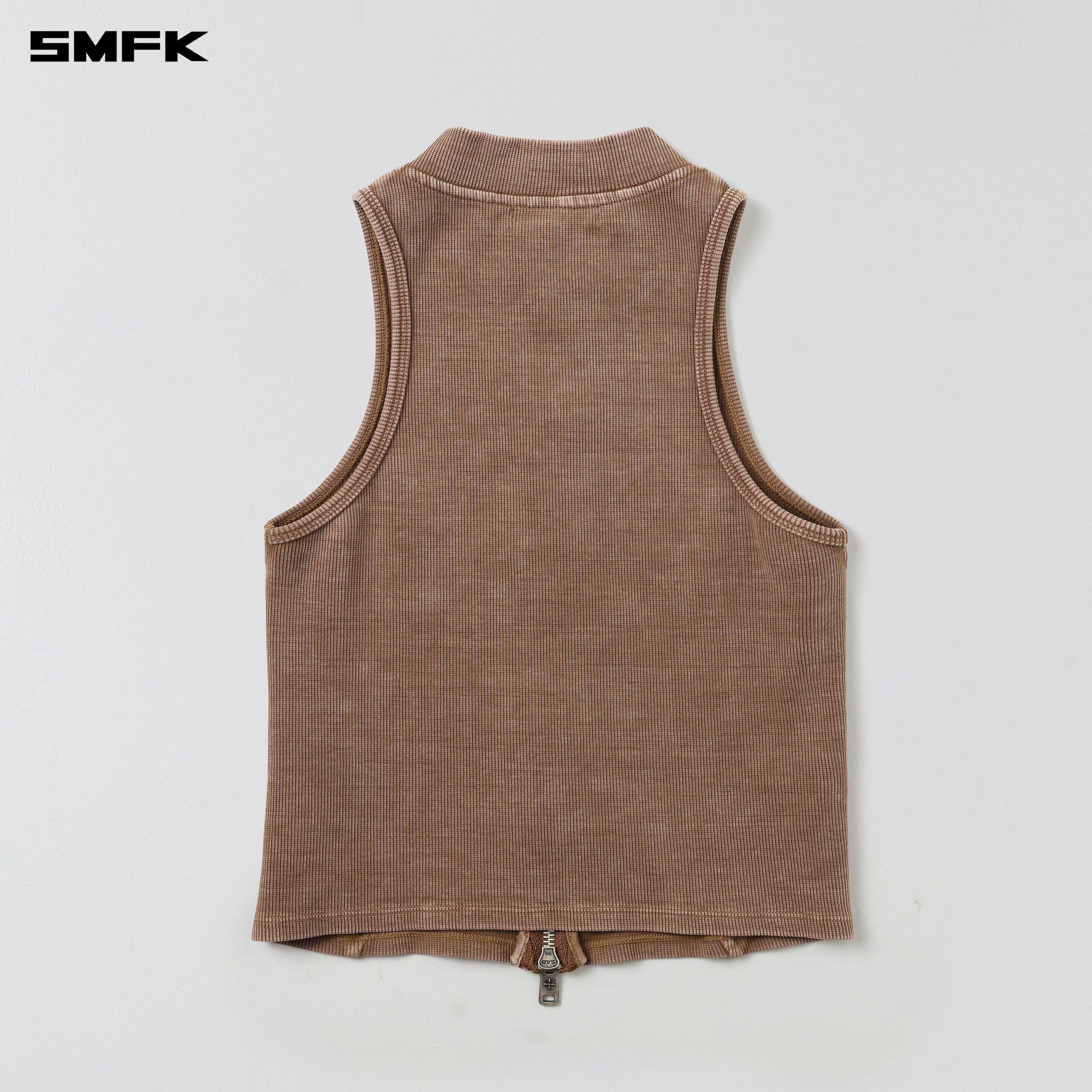 VINTAGE HIGH-NECK KILLER TANK/FADE DYE VANISH BROWN