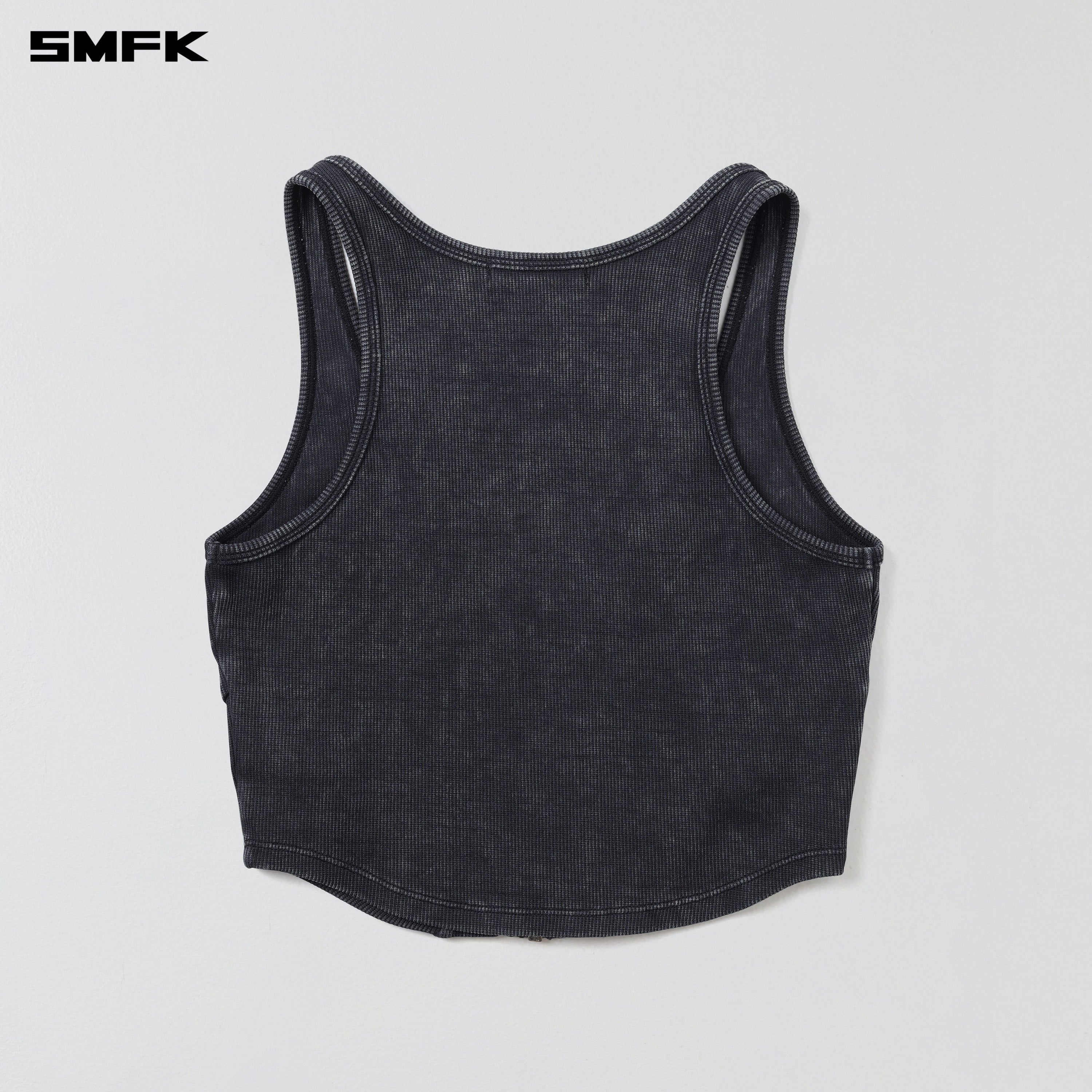 VINTAGE ROVE ZIP TANK/FADE DYE VANISH BLACK