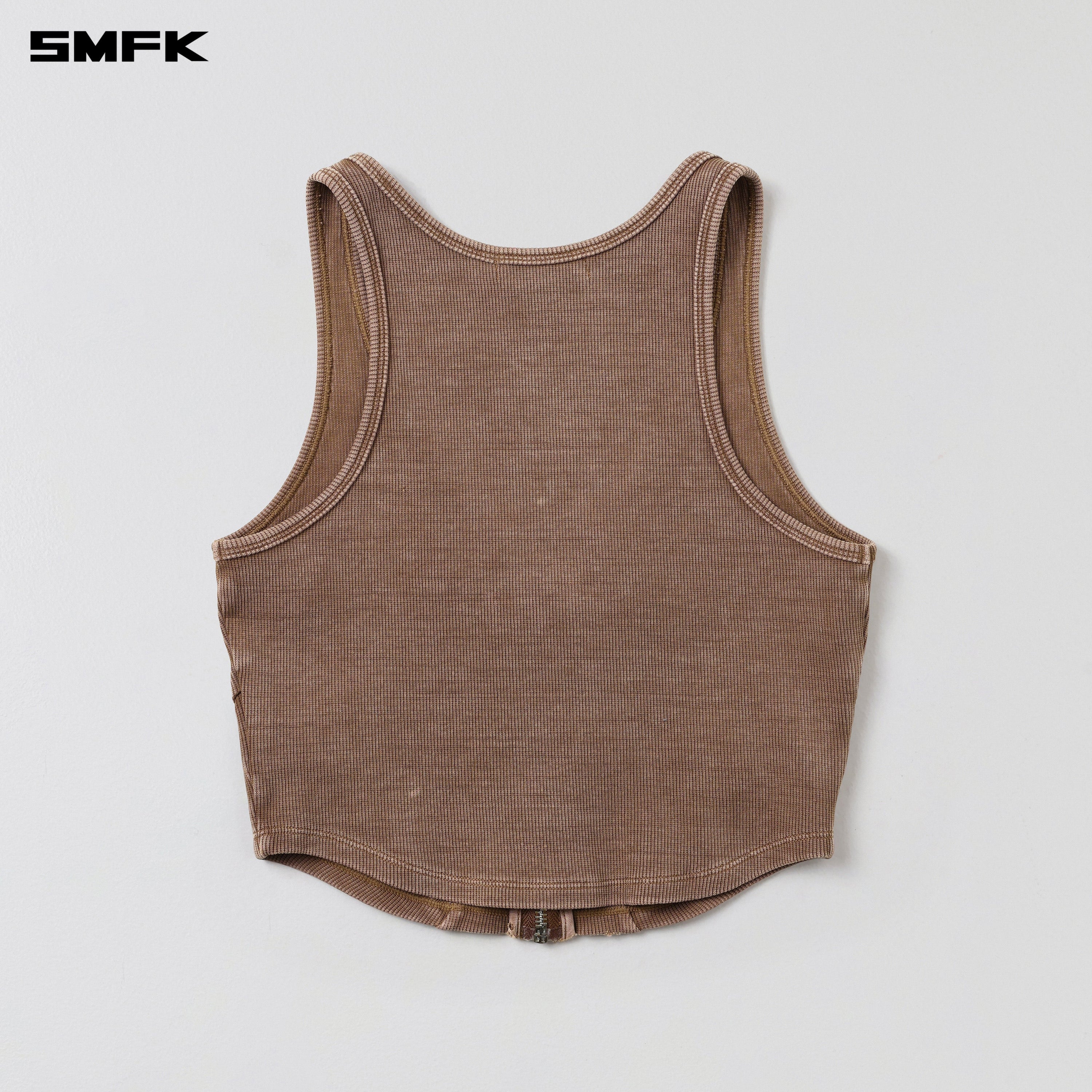VINTAGE ROVE ZIP TANK/FADE DYE VANISH BROWN