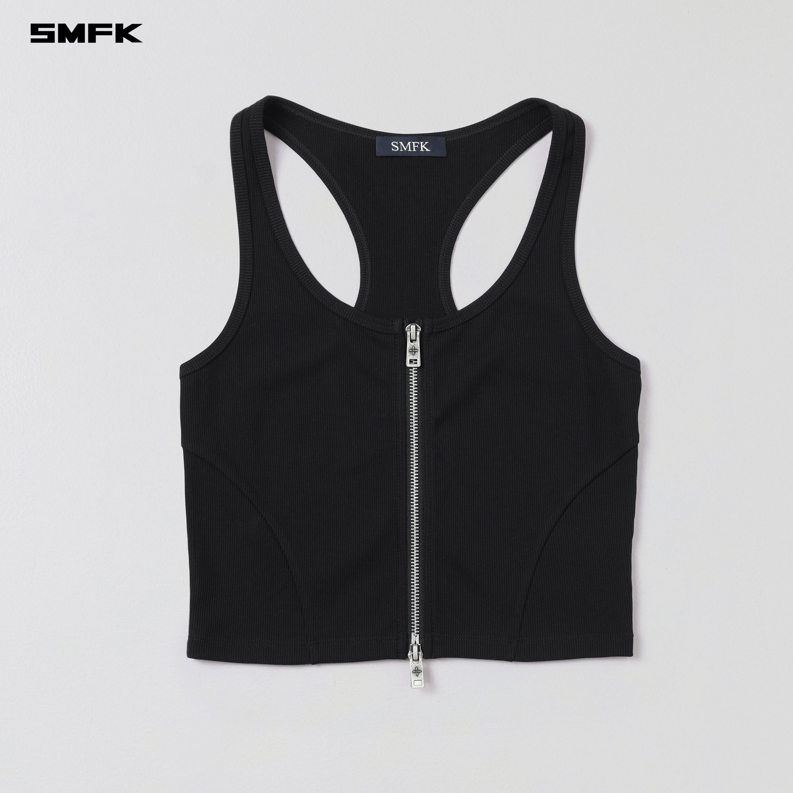 VINTAGE NOMADIC SLIM ZIP TANK/LONG-STAPLE COTTON WILD BLACK
