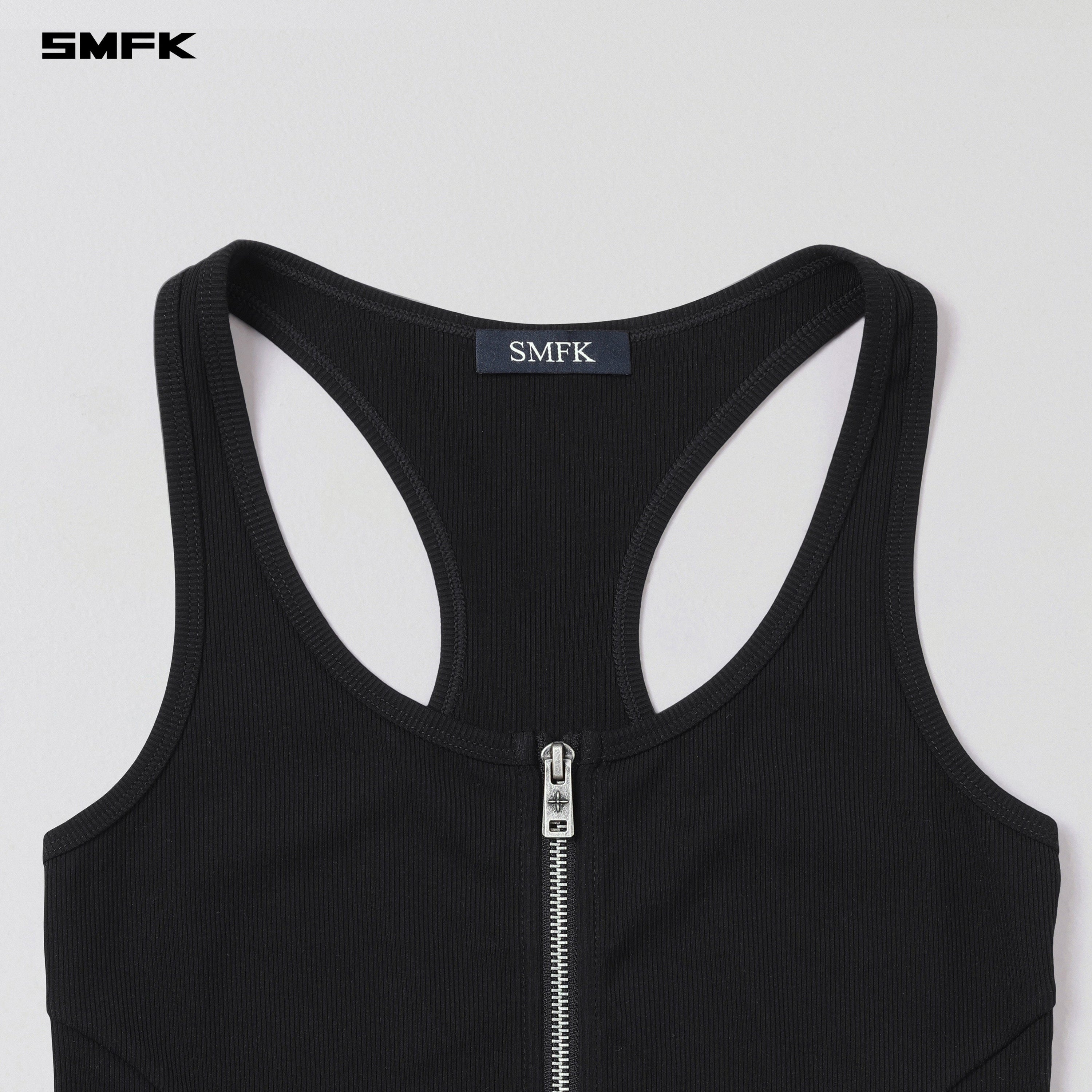 VINTAGE NOMADIC SLIM ZIP TANK/LONG-STAPLE COTTON WILD BLACK