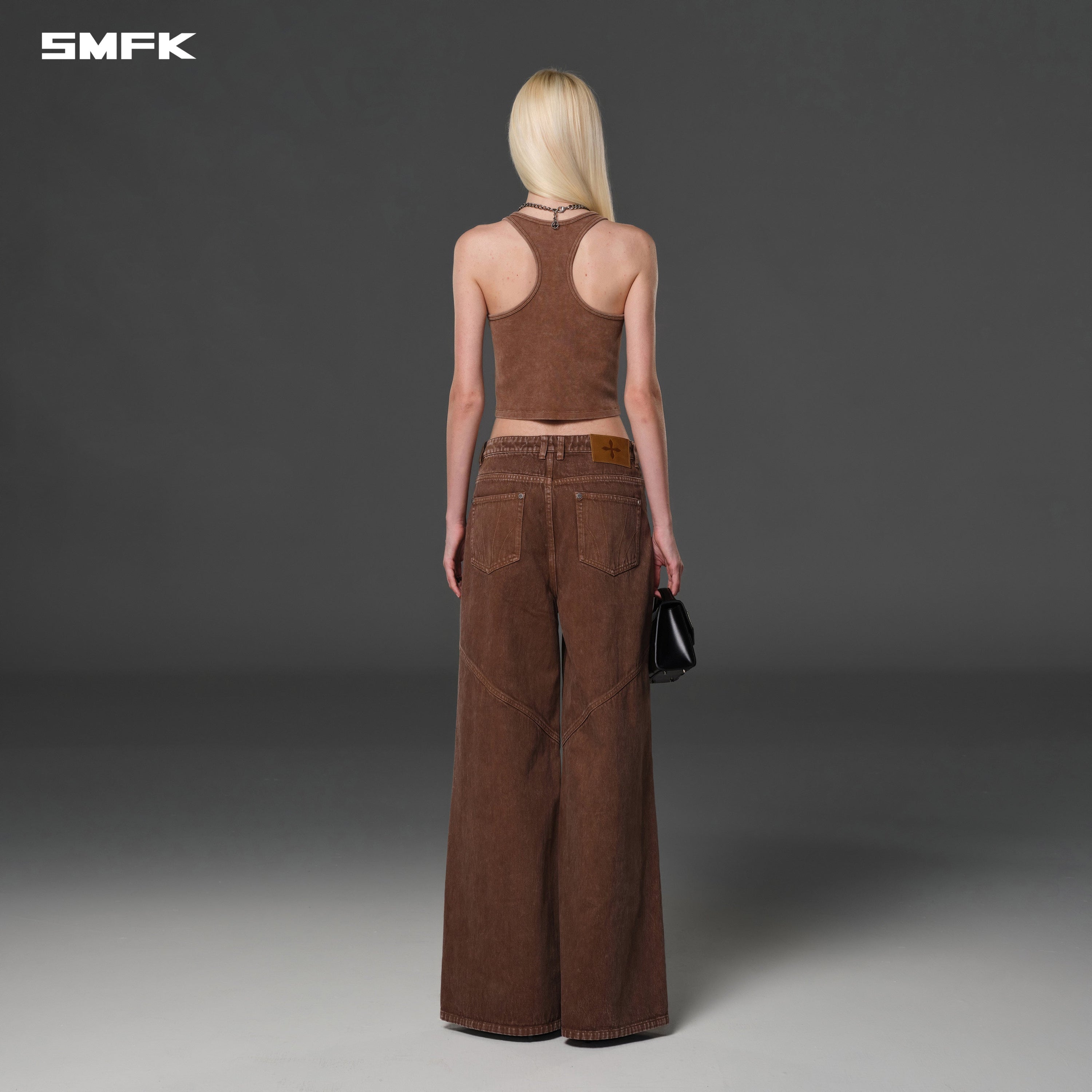 VINTAGE NOMADIC SLIM ZIP TANK/LONG-STAPLE COTTON VANISH BROWN
