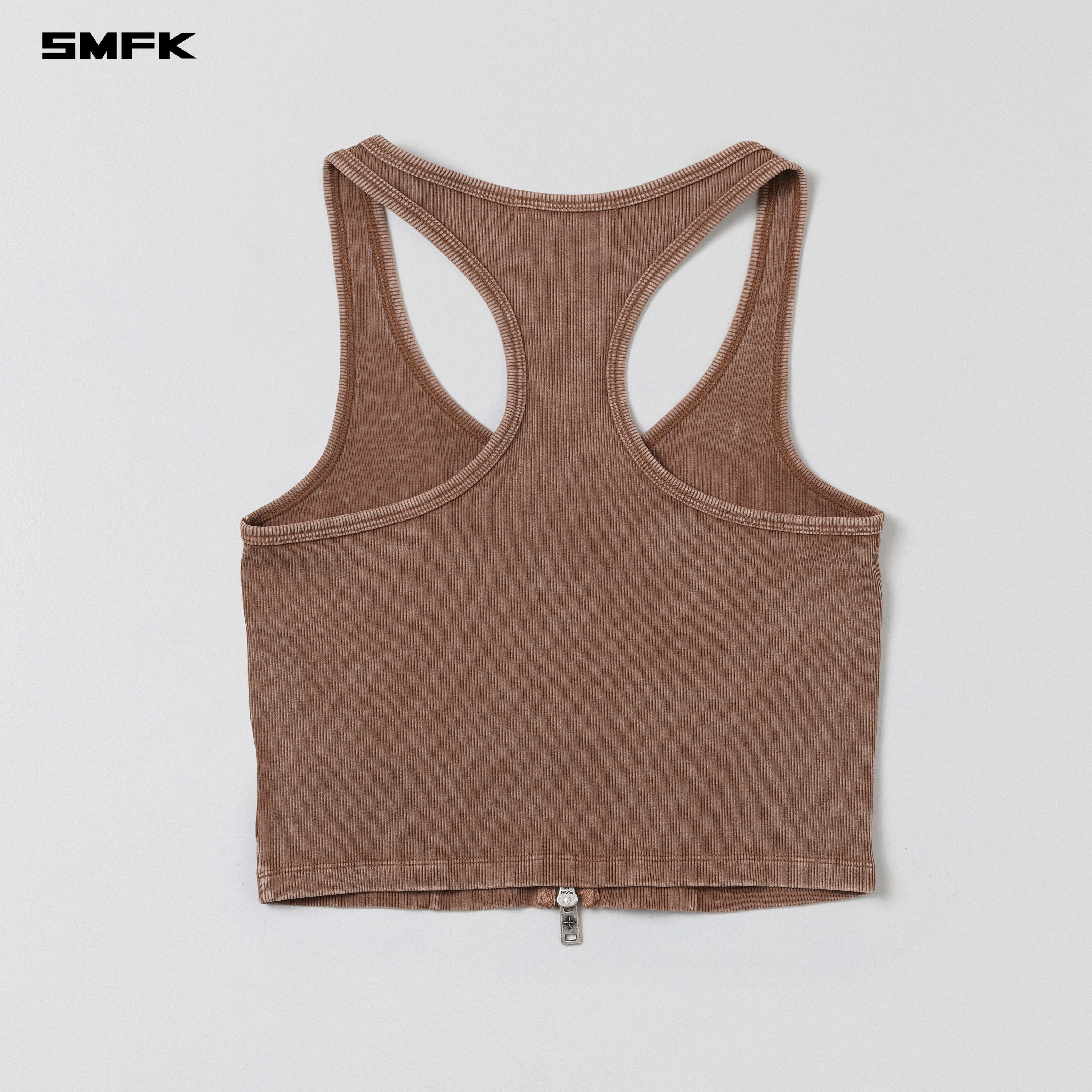 VINTAGE NOMADIC SLIM ZIP TANK/LONG-STAPLE COTTON VANISH BROWN