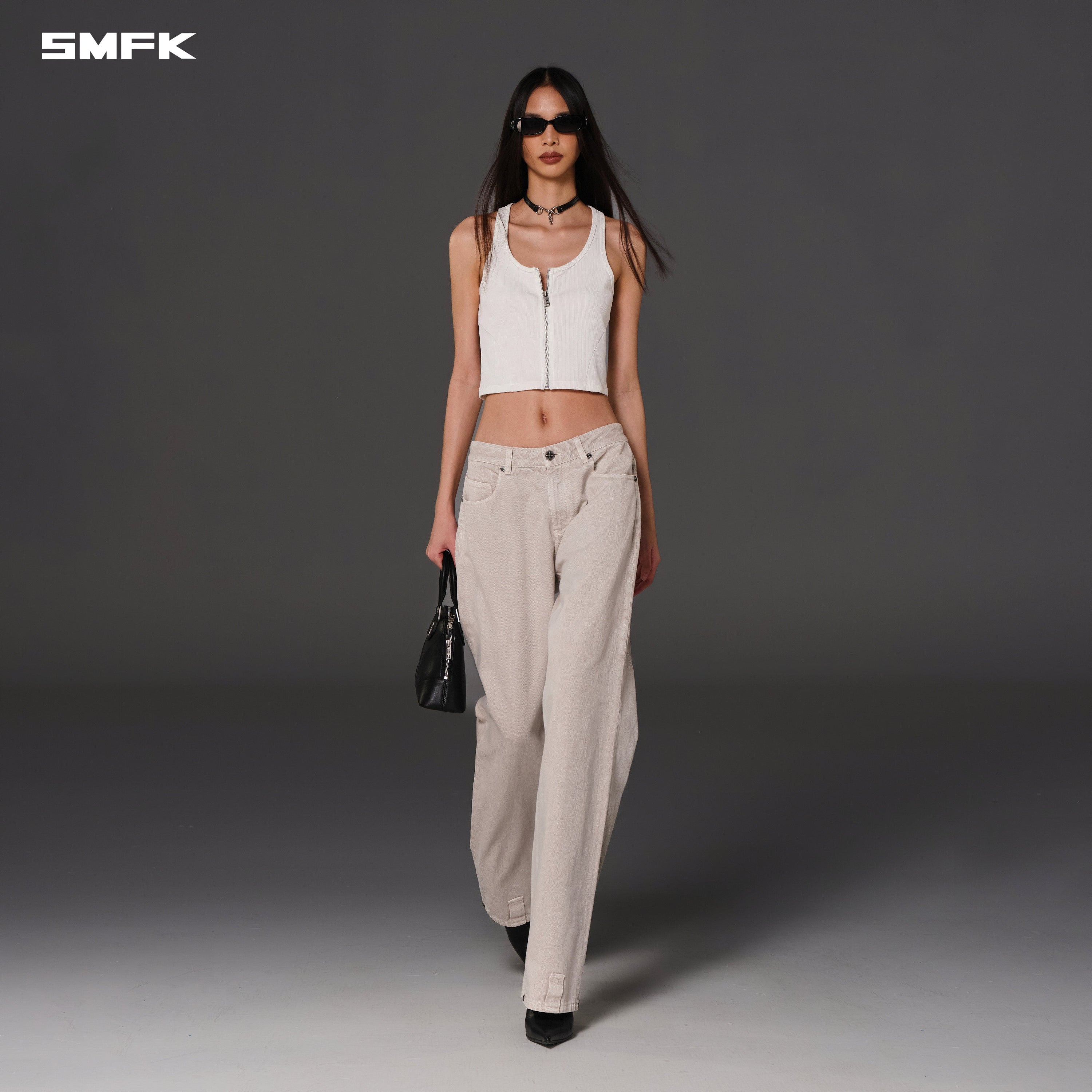 VINTAGE NOMADIC SLIM ZIP TANK/LONG-STAPLE COTTON CLOUD WHITE