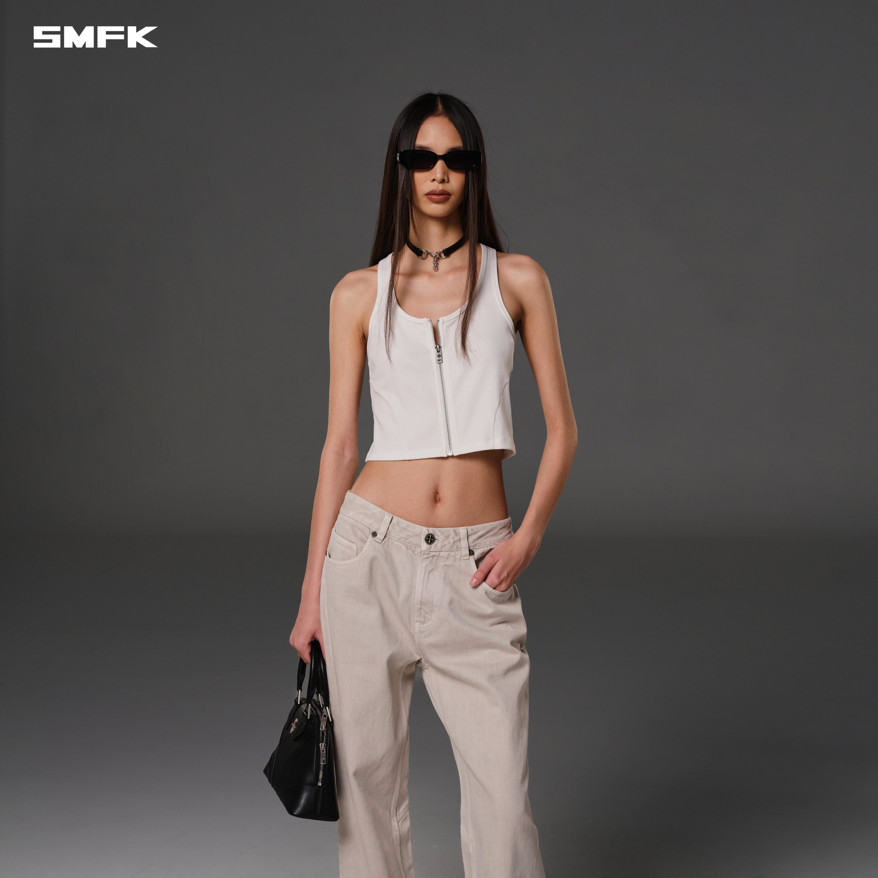 VINTAGE NOMADIC SLIM ZIP TANK/LONG-STAPLE COTTON CLOUD WHITE