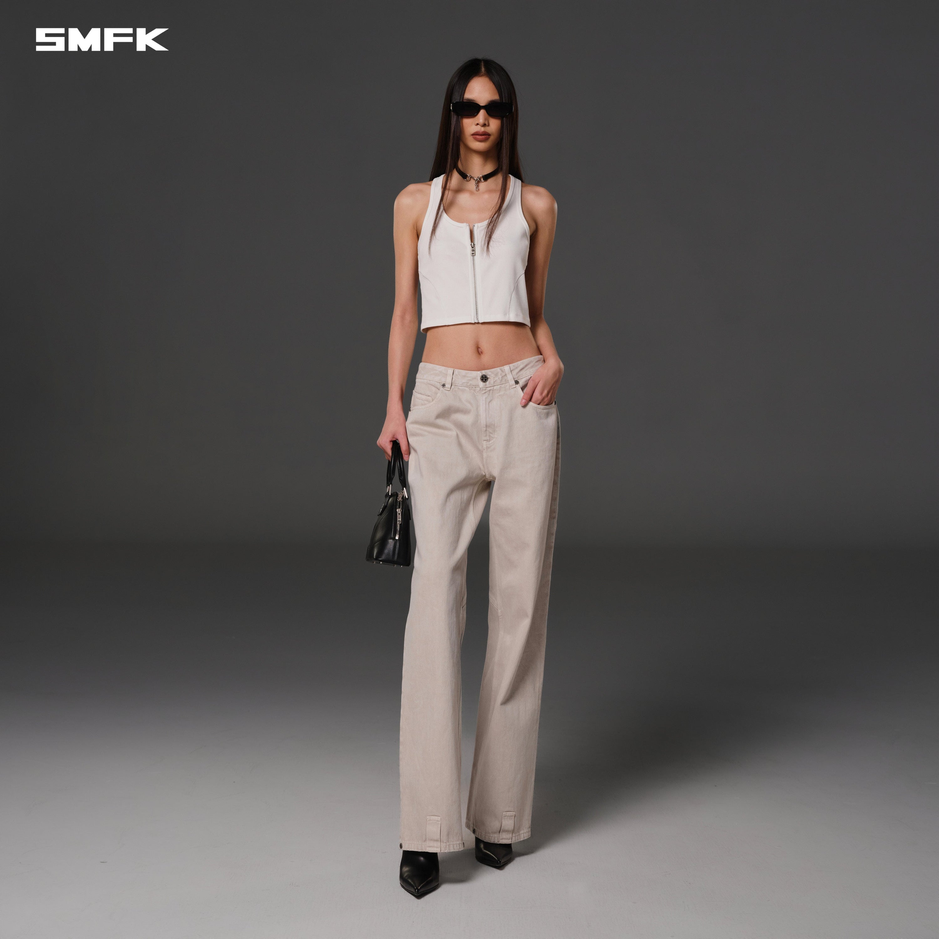 VINTAGE NOMADIC SLIM ZIP TANK/LONG-STAPLE COTTON CLOUD WHITE