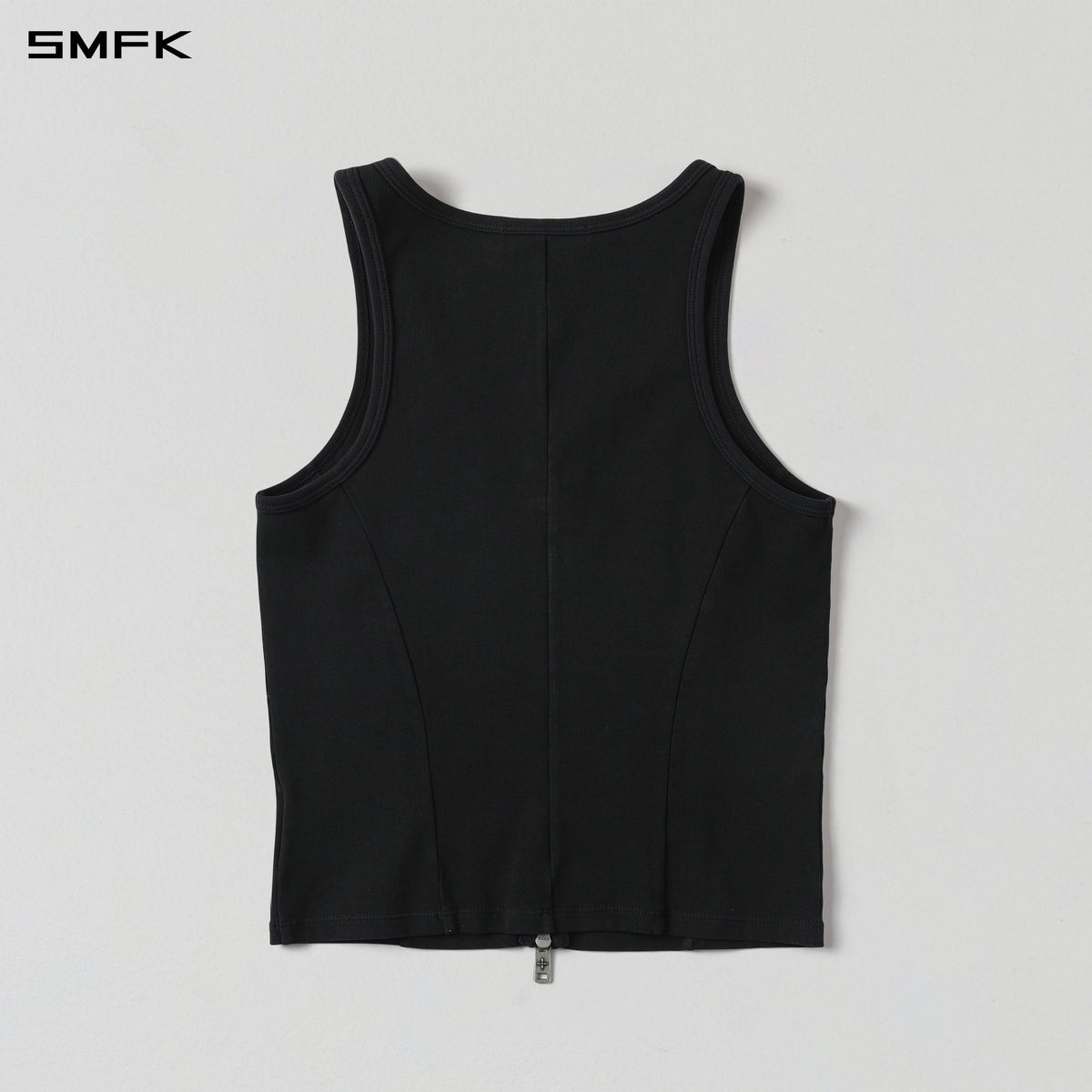 VINTAGE NOMADIC SLIM ZIP LONG TANK/LS-COTTON+COLD DYE WILD BLACK