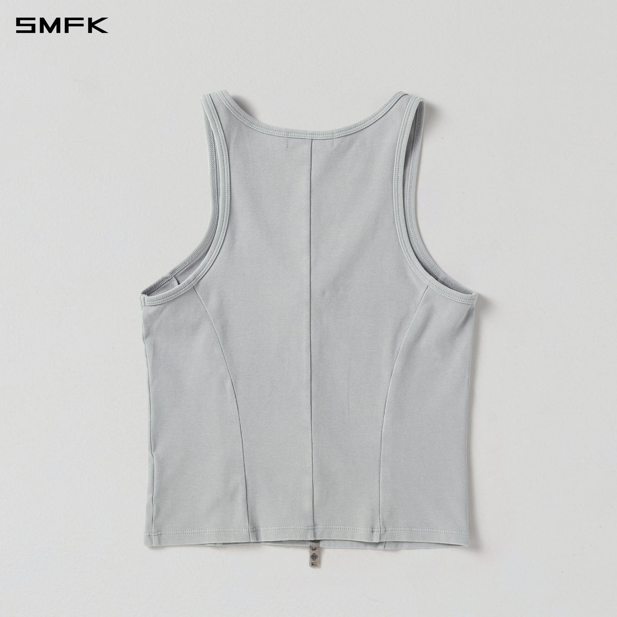 VINTAGE NOMADIC SLIM ZIP LONG TANK/LS-COTTON COLD DYE GLACIER GREY