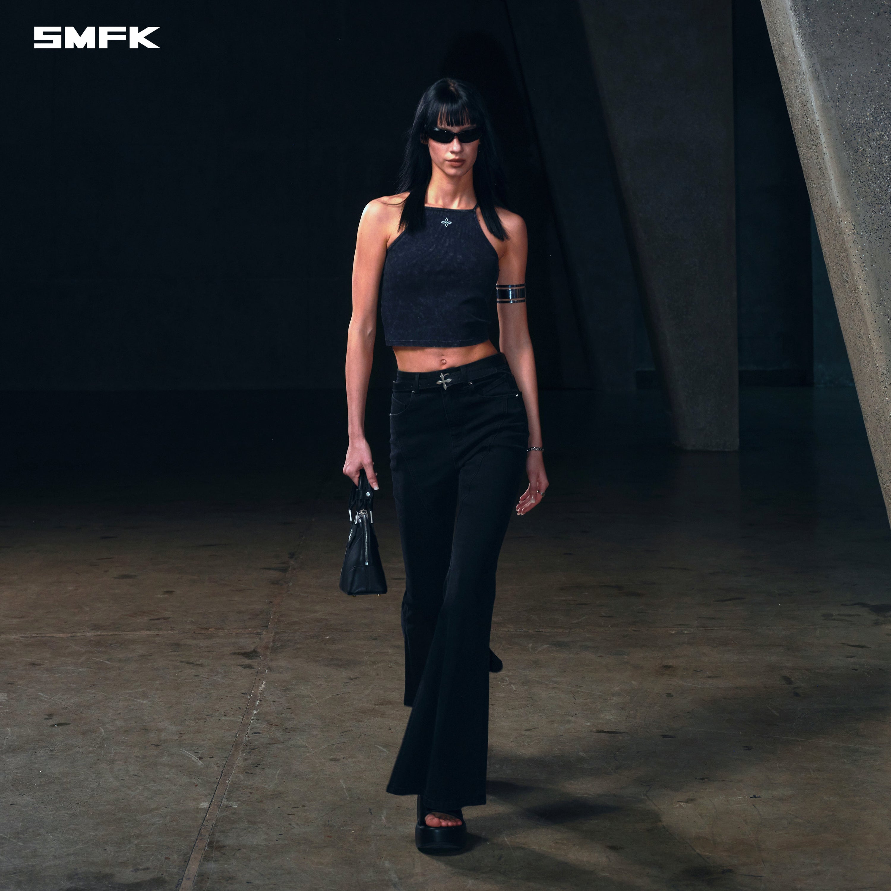 VINTAGE STORM FADE FLAT CAMISOLE/FADE DYE VANISH BLACK