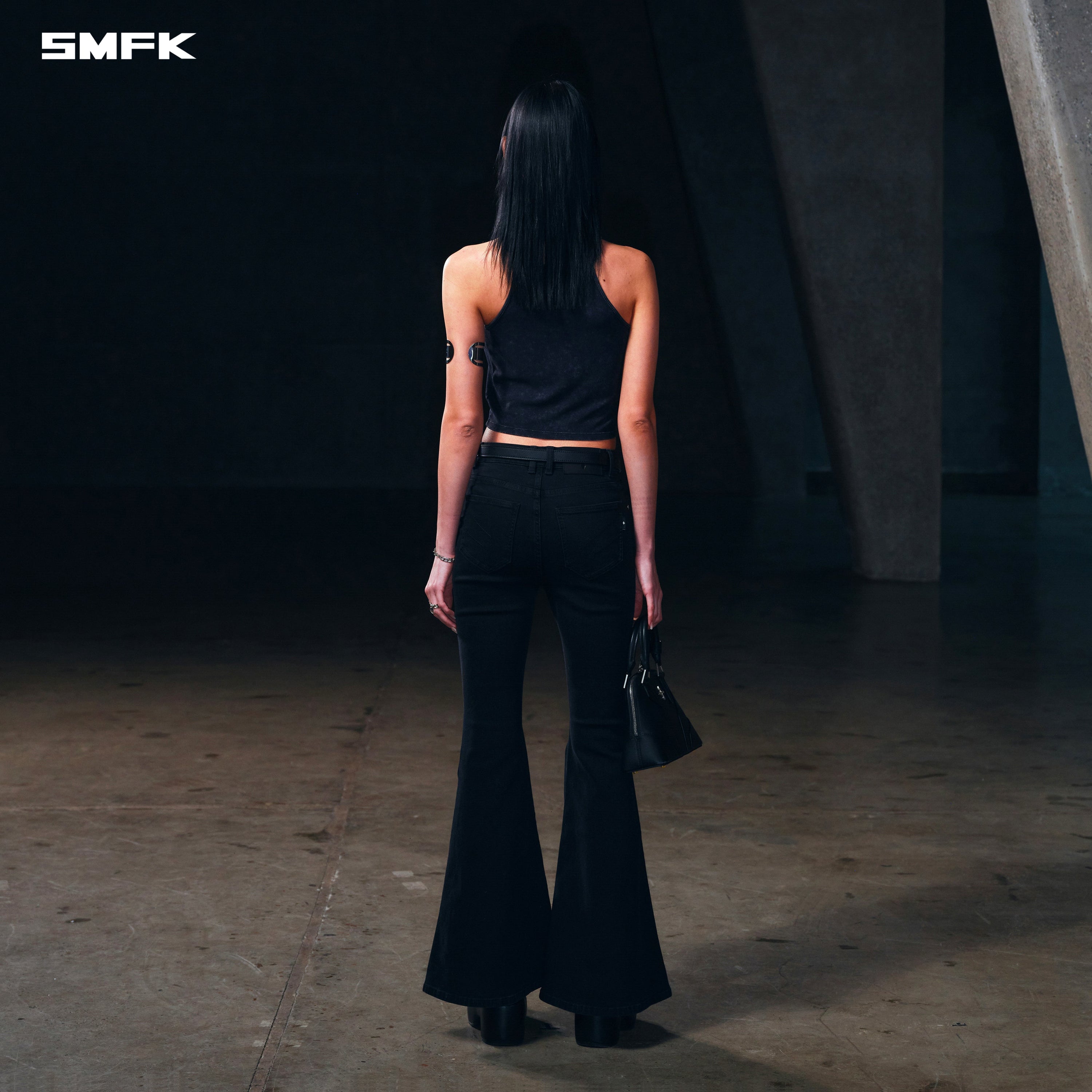 VINTAGE STORM FADE FLAT CAMISOLE/FADE DYE VANISH BLACK