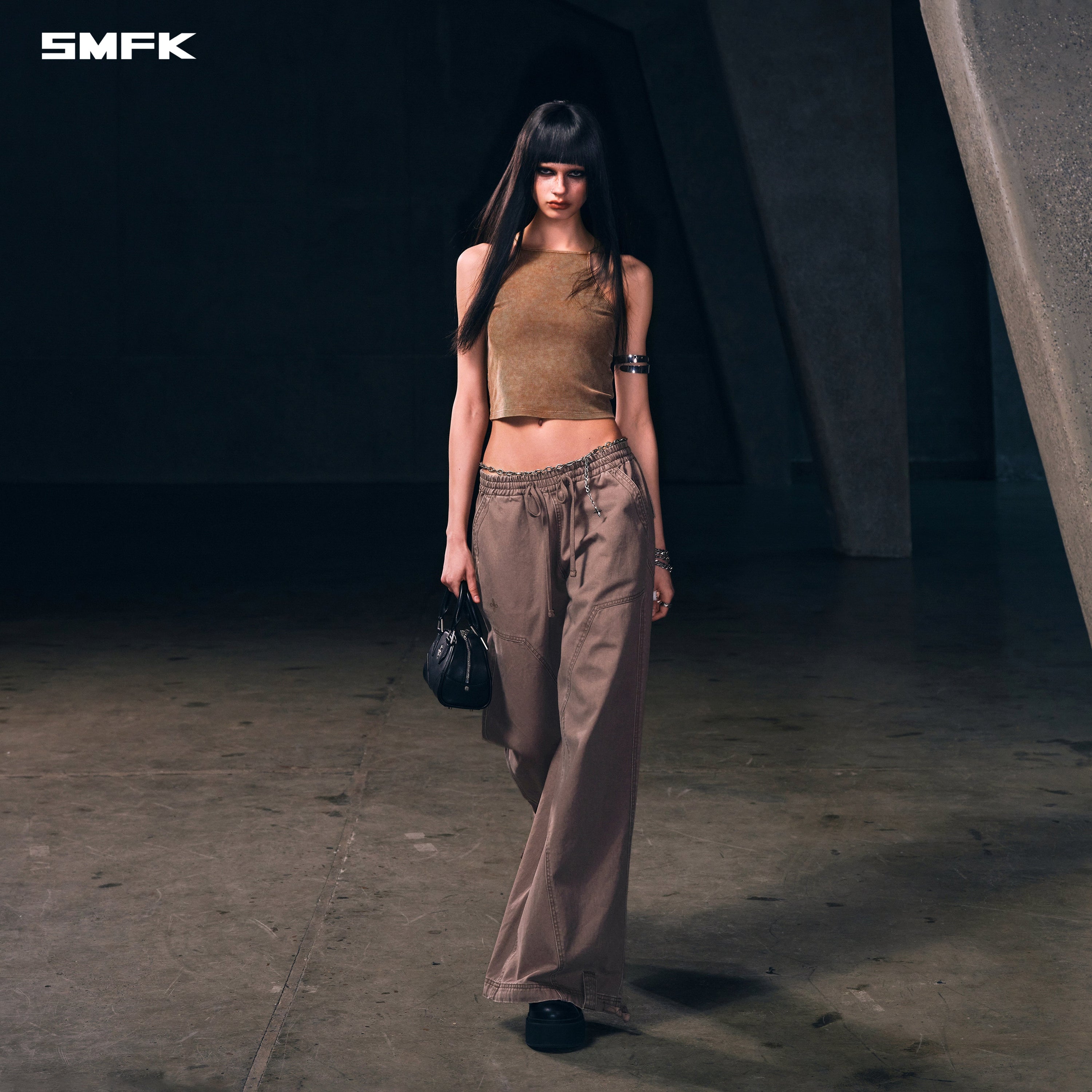 VINTAGE STORM FADE FLAT CAMISOLE / FADE DYE VANISH BROWN