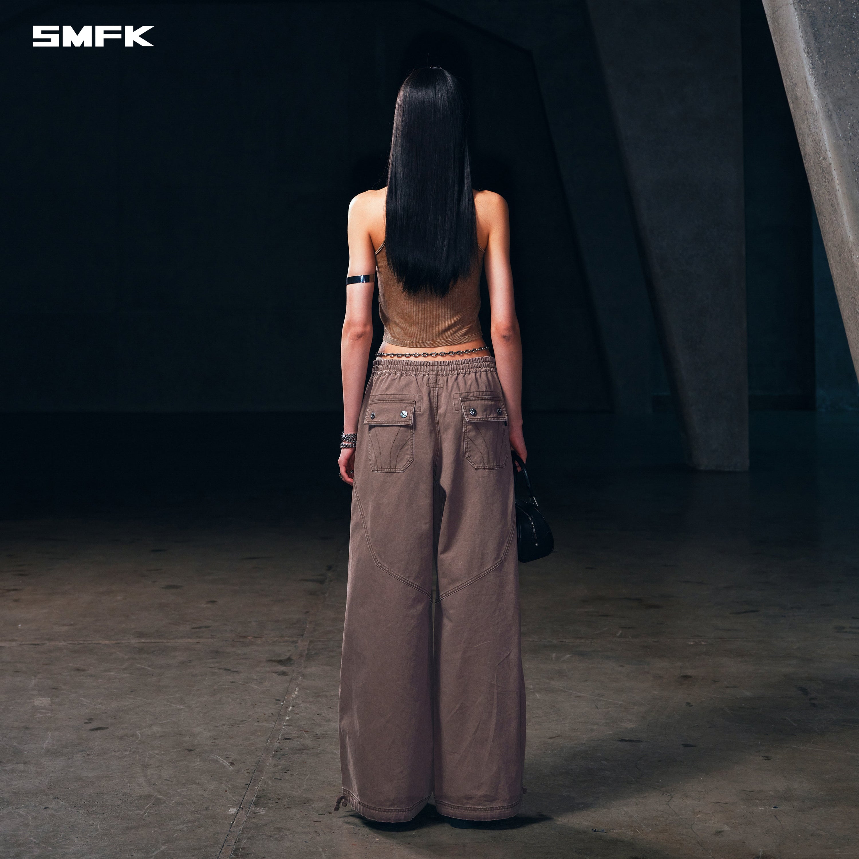 VINTAGE STORM FADE FLAT CAMISOLE / FADE DYE VANISH BROWN