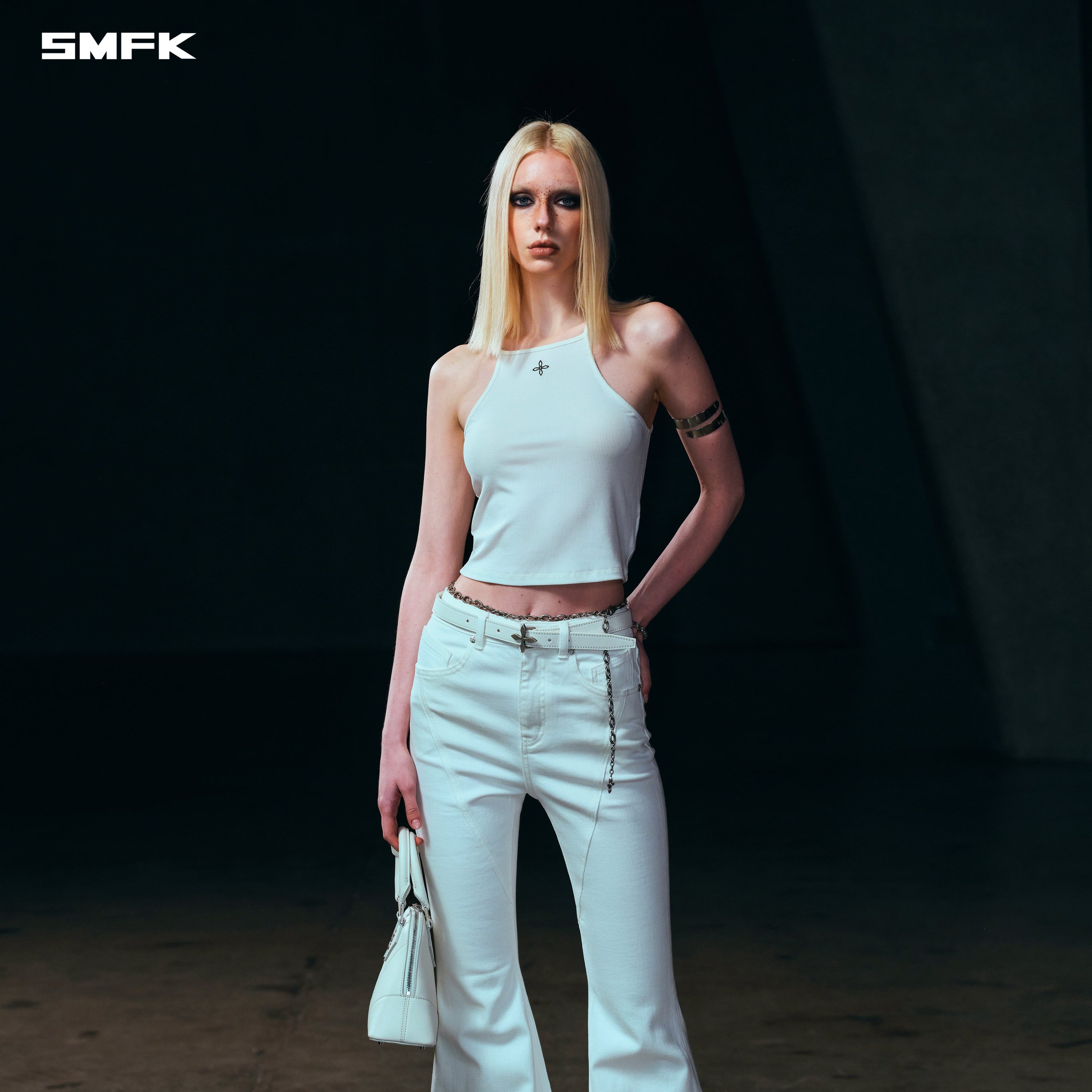 VINTAGE  STORM FADE FLAT CAMISOLE/FADE DYE SNOW MOUNTAIN WHITE
