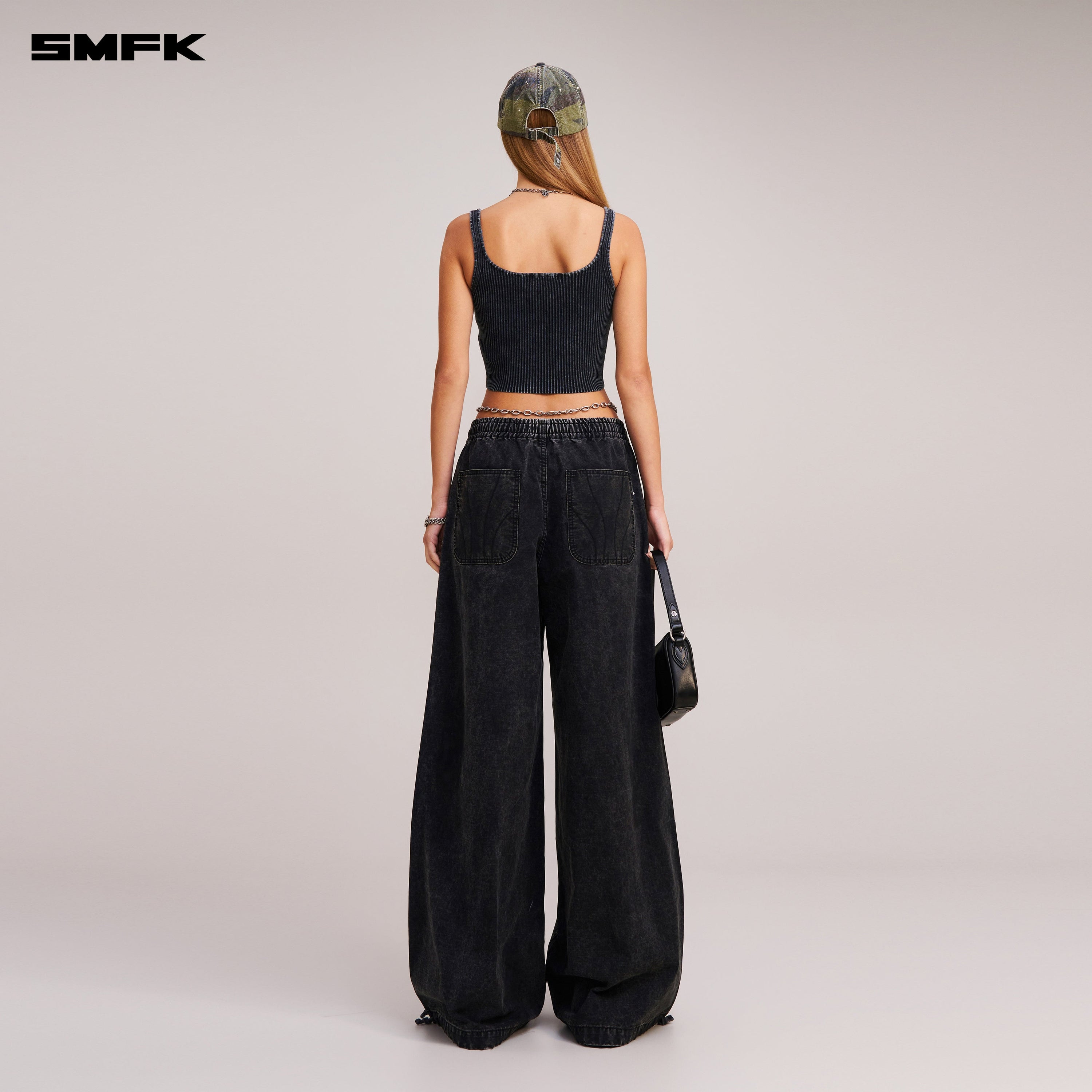 VINTAGE-SAVAGE KNIT TANK/STONE WASH VANISH BLACK