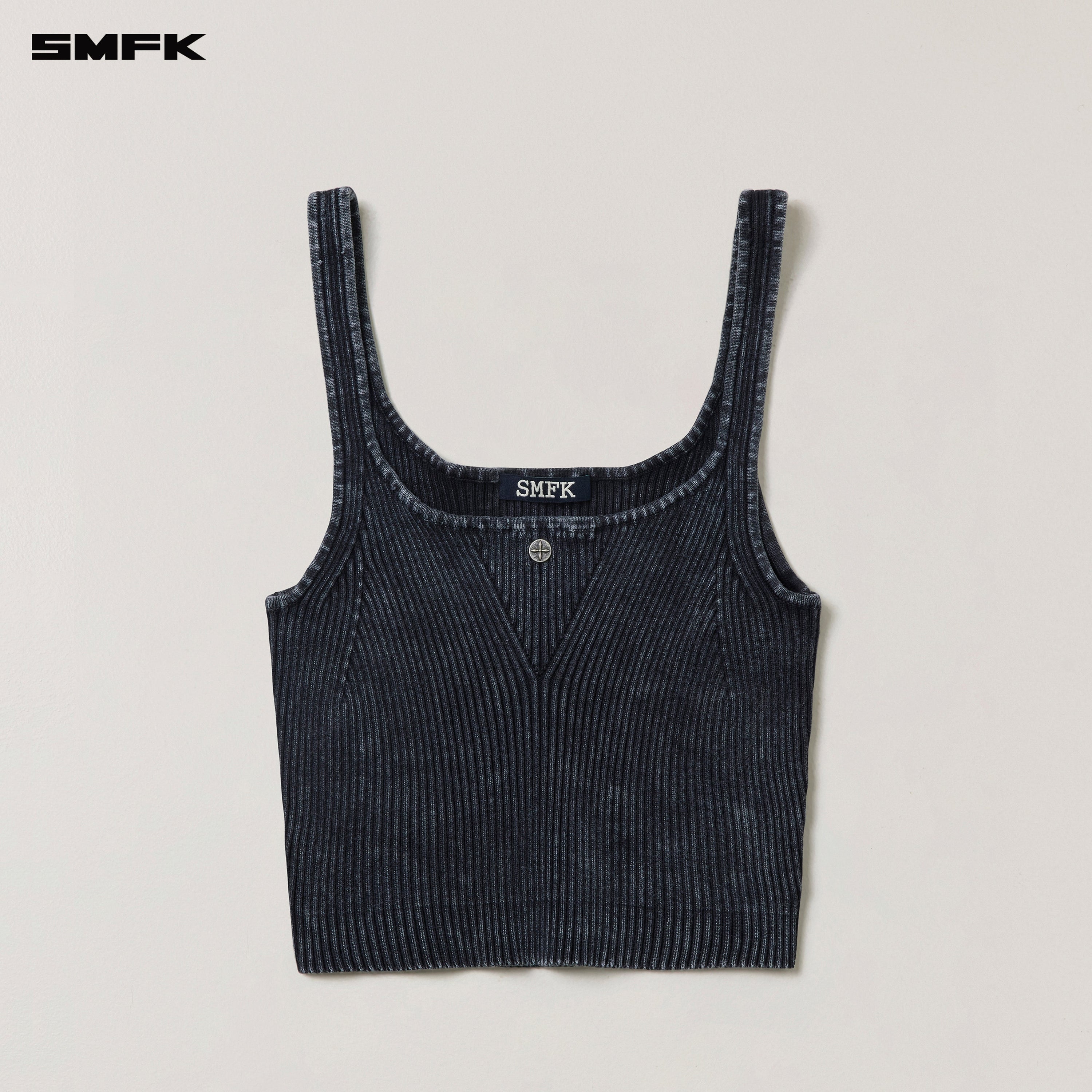 VINTAGE-SAVAGE KNIT TANK/STONE WASH VANISH BLACK