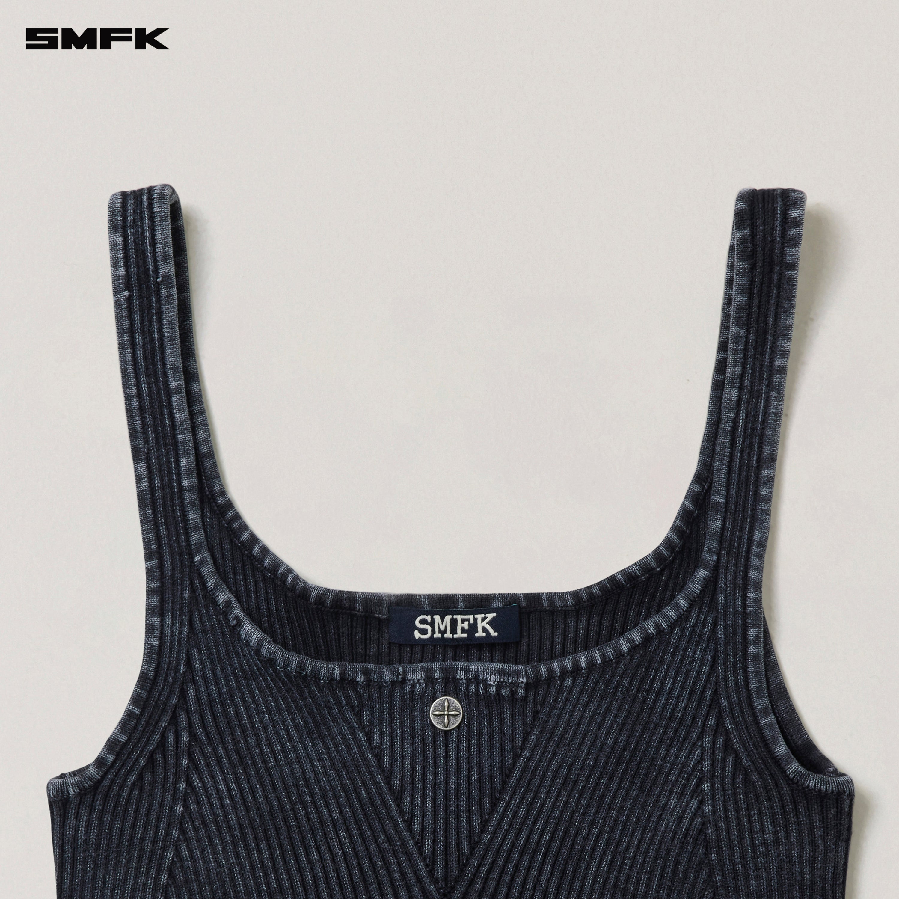 VINTAGE-SAVAGE KNIT TANK/STONE WASH VANISH BLACK