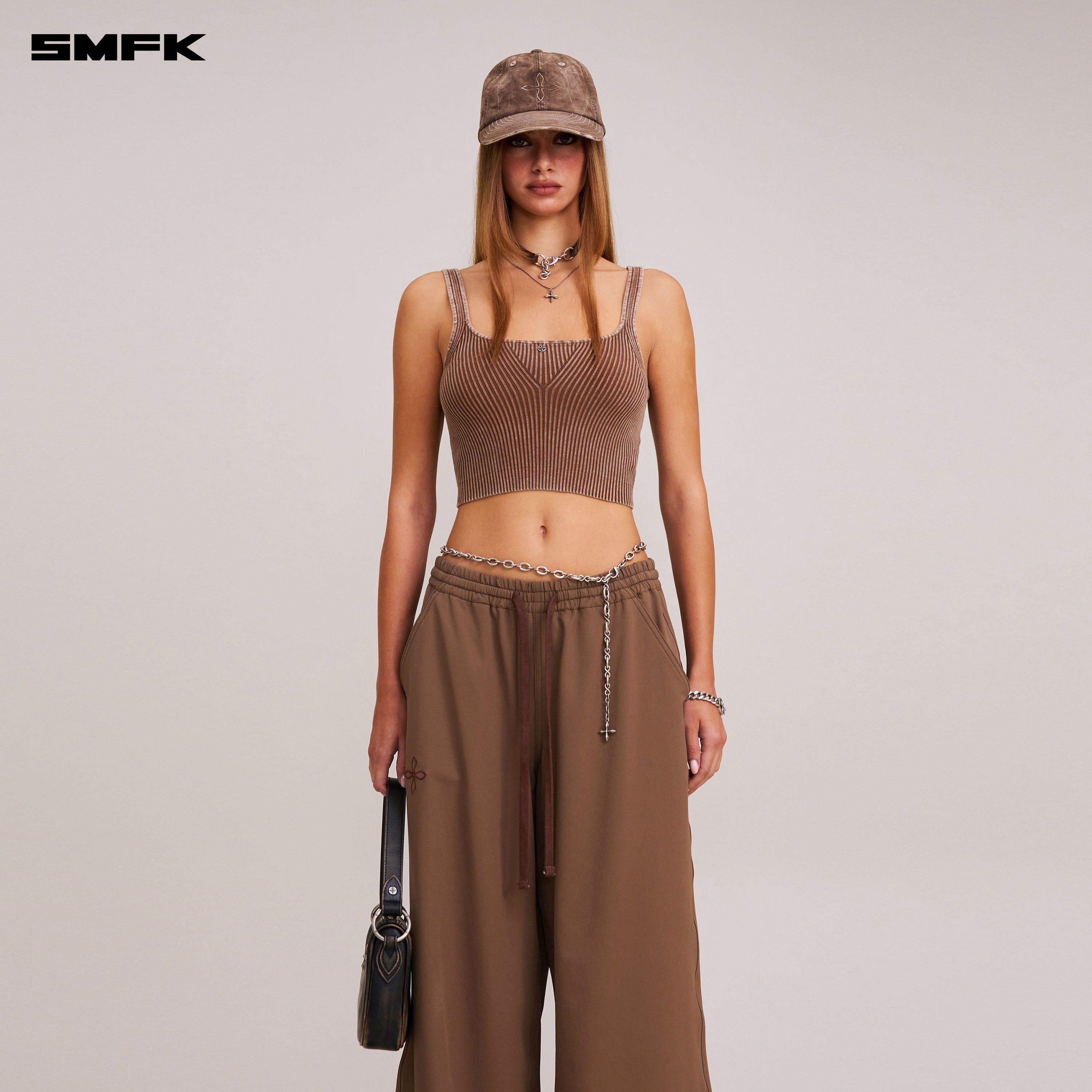 VINTAGE-SAVAGE KNIT TANK/STONE WASH VANISH BROWN