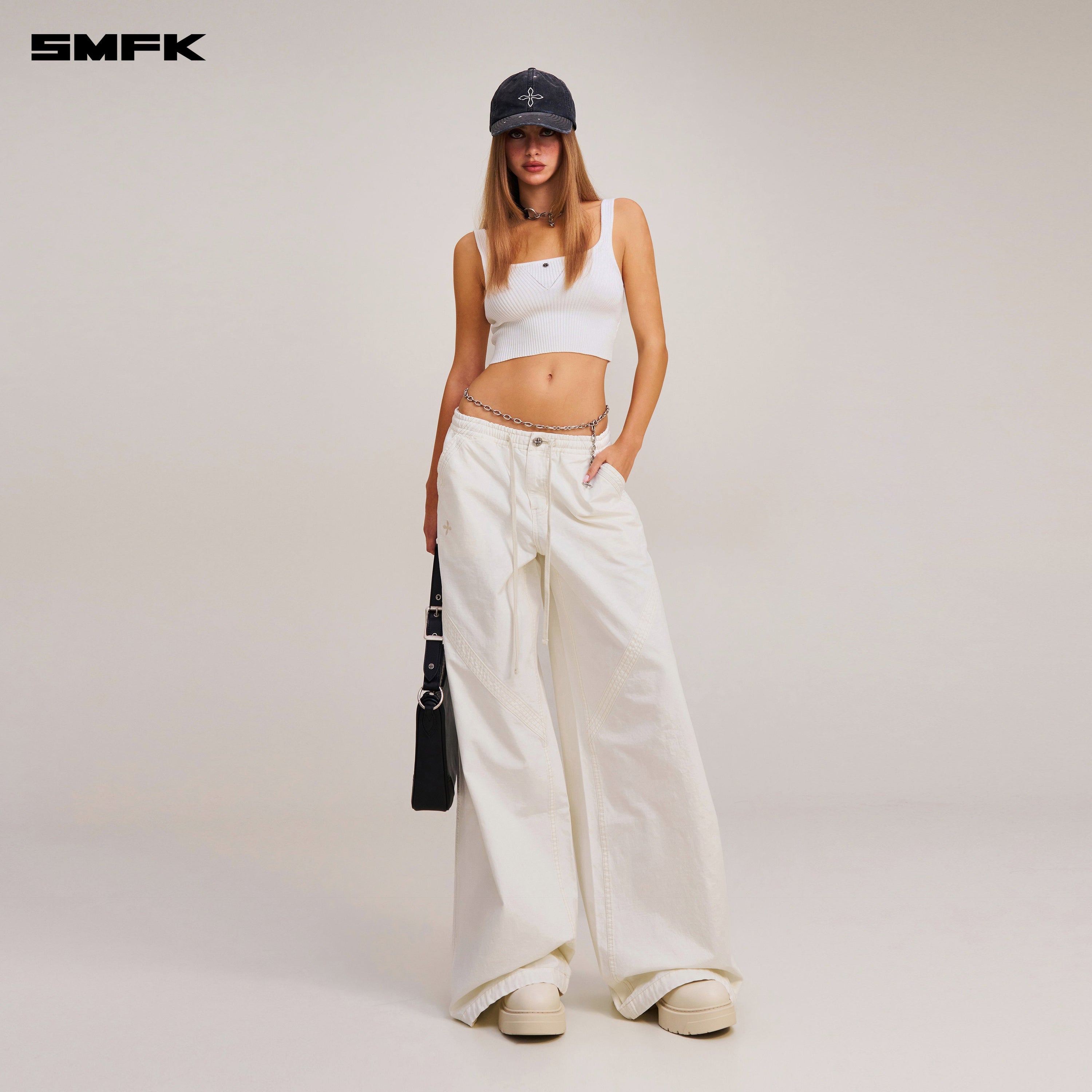 VINTAGE-SAVAGE KNIT TANK/STONE WASH VANISH WHITE