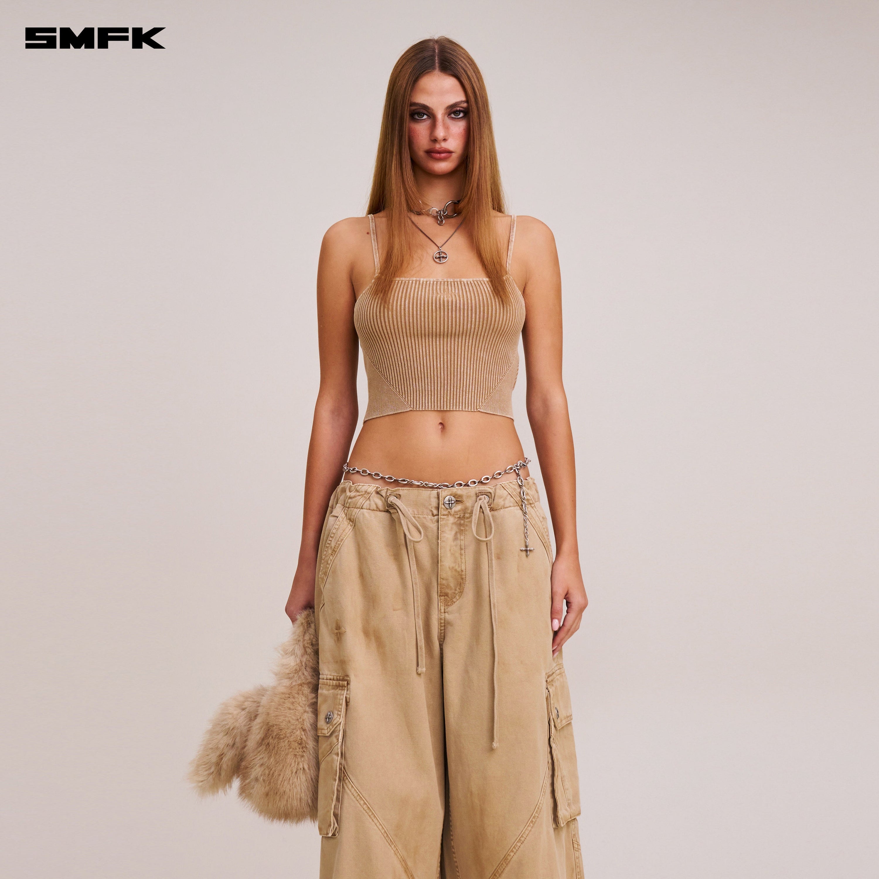 VINTAGE-SAVAGE KNIT CAMISOLE/STONE WASH VANISH SAND