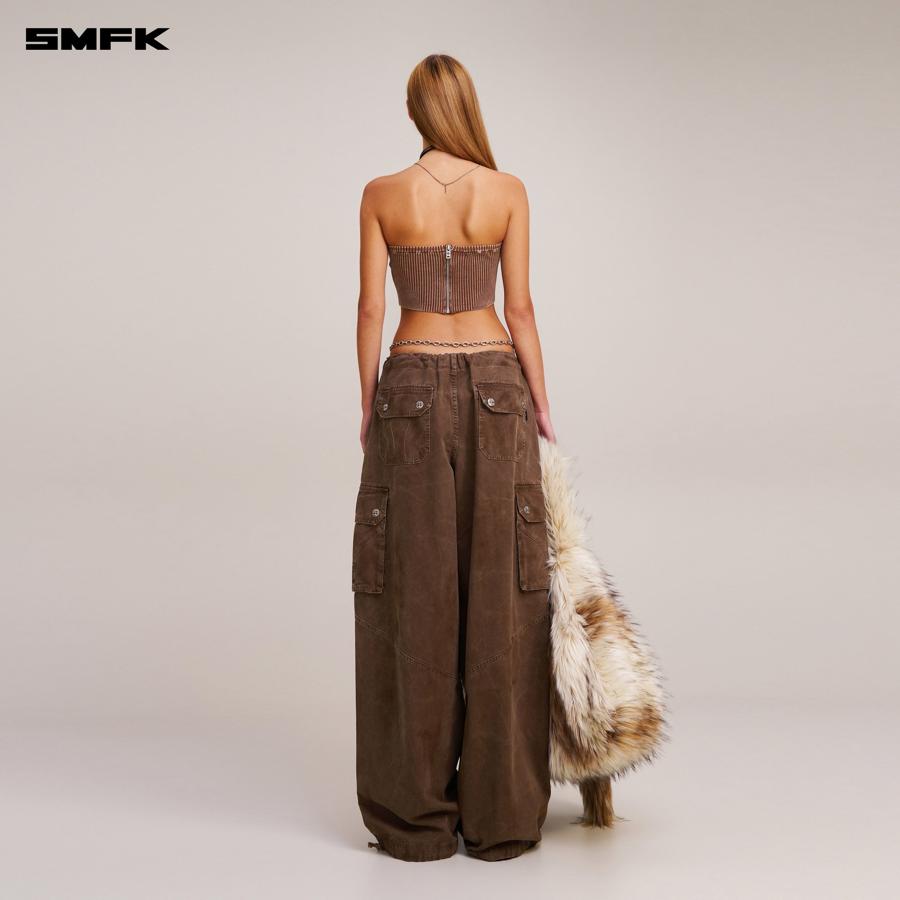VINTAGE-SAVAGE KNIT BUSTIER/STONE WASH VANISH BROWN
