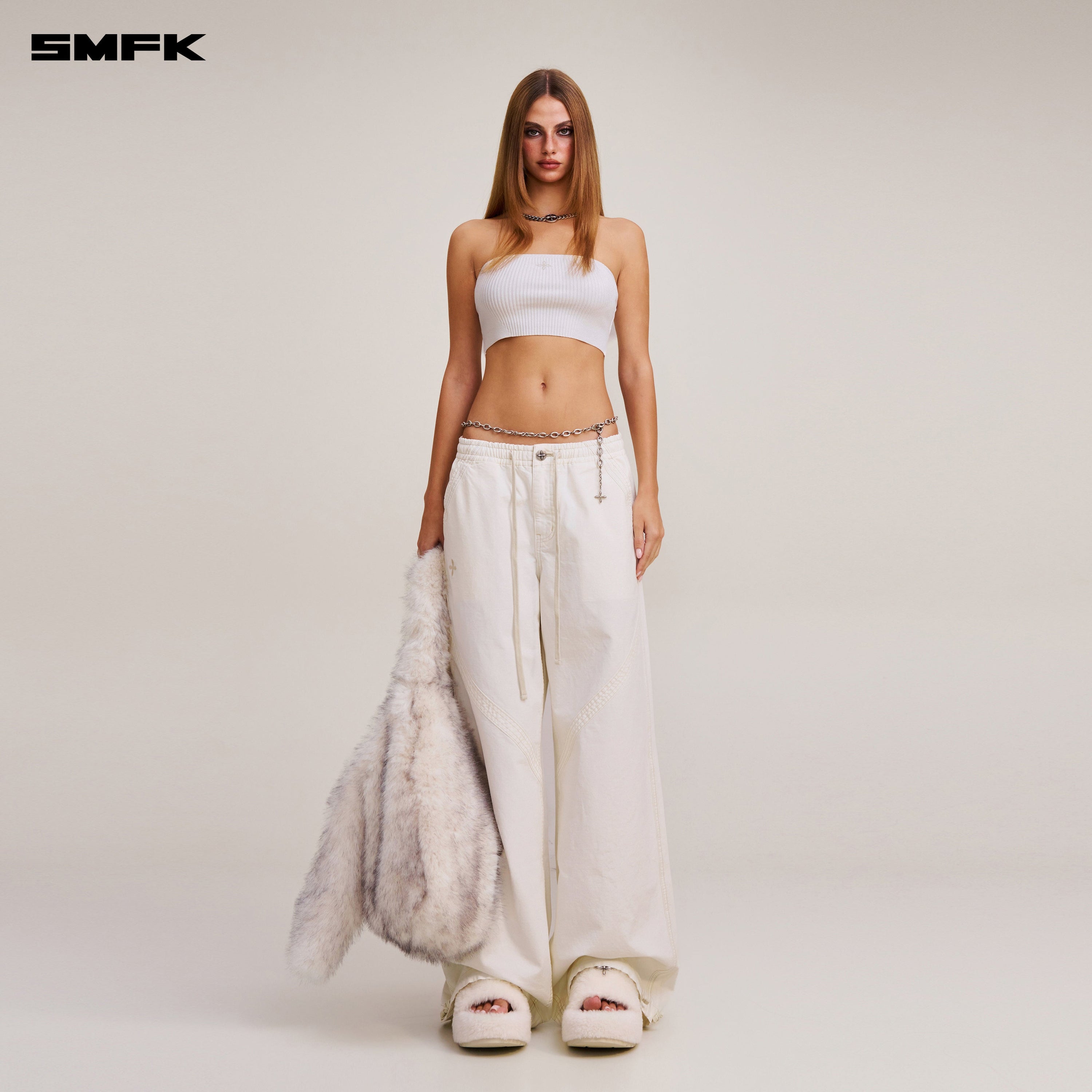 VINTAGE-SAVAGE KNIT BUSTIER/STONE WASH VANISH WHITE