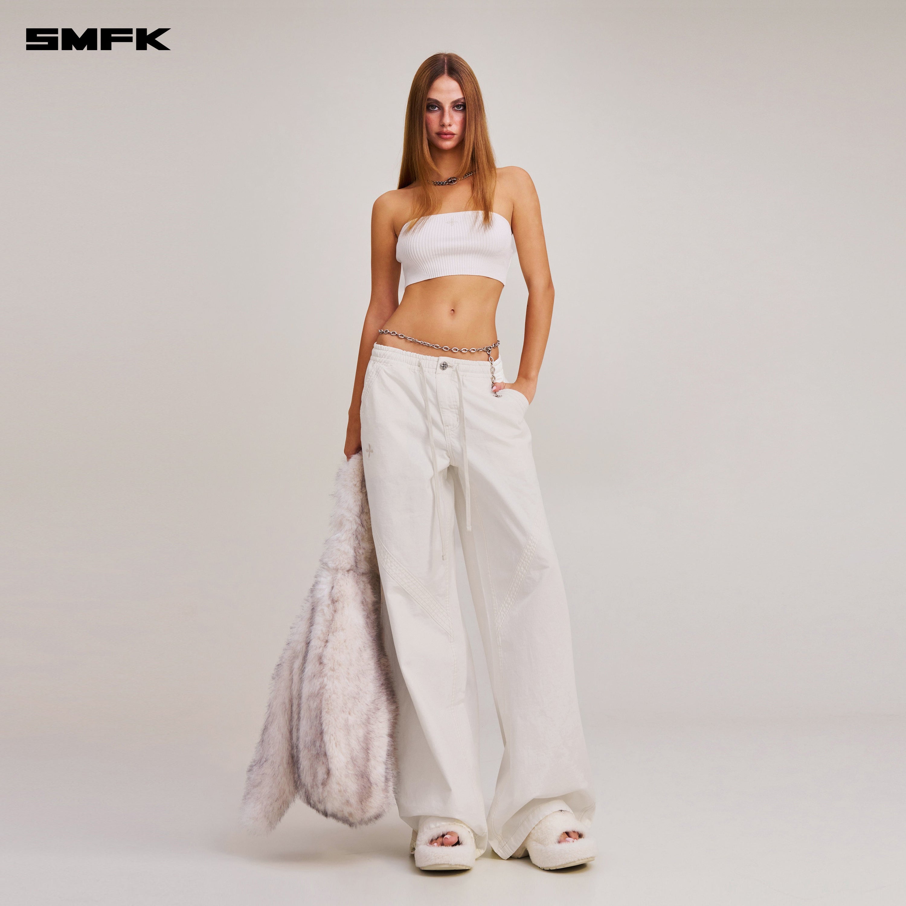 VINTAGE-SAVAGE KNIT BUSTIER/STONE WASH VANISH WHITE