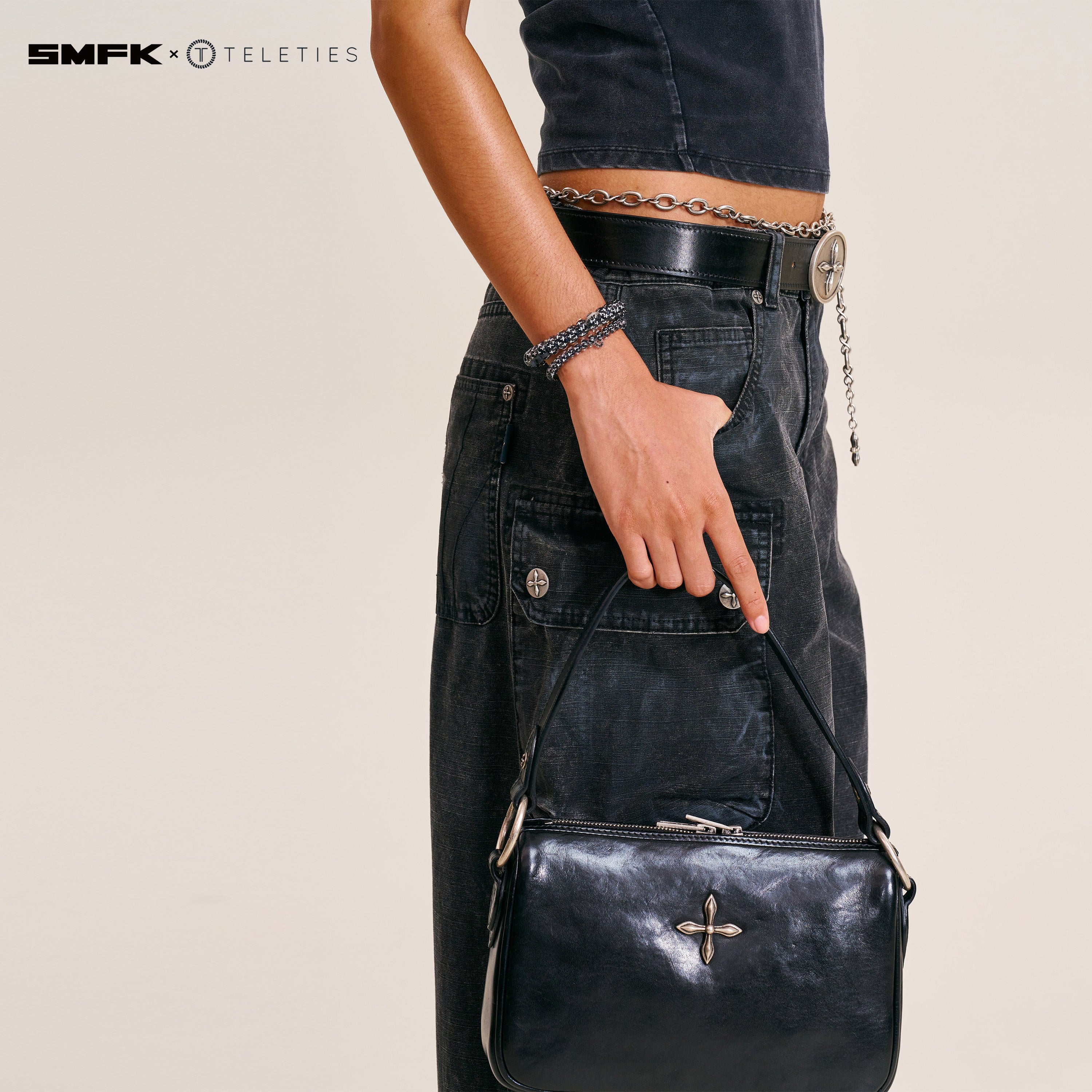 SMFK X TELETIES Hair Ties Black and White