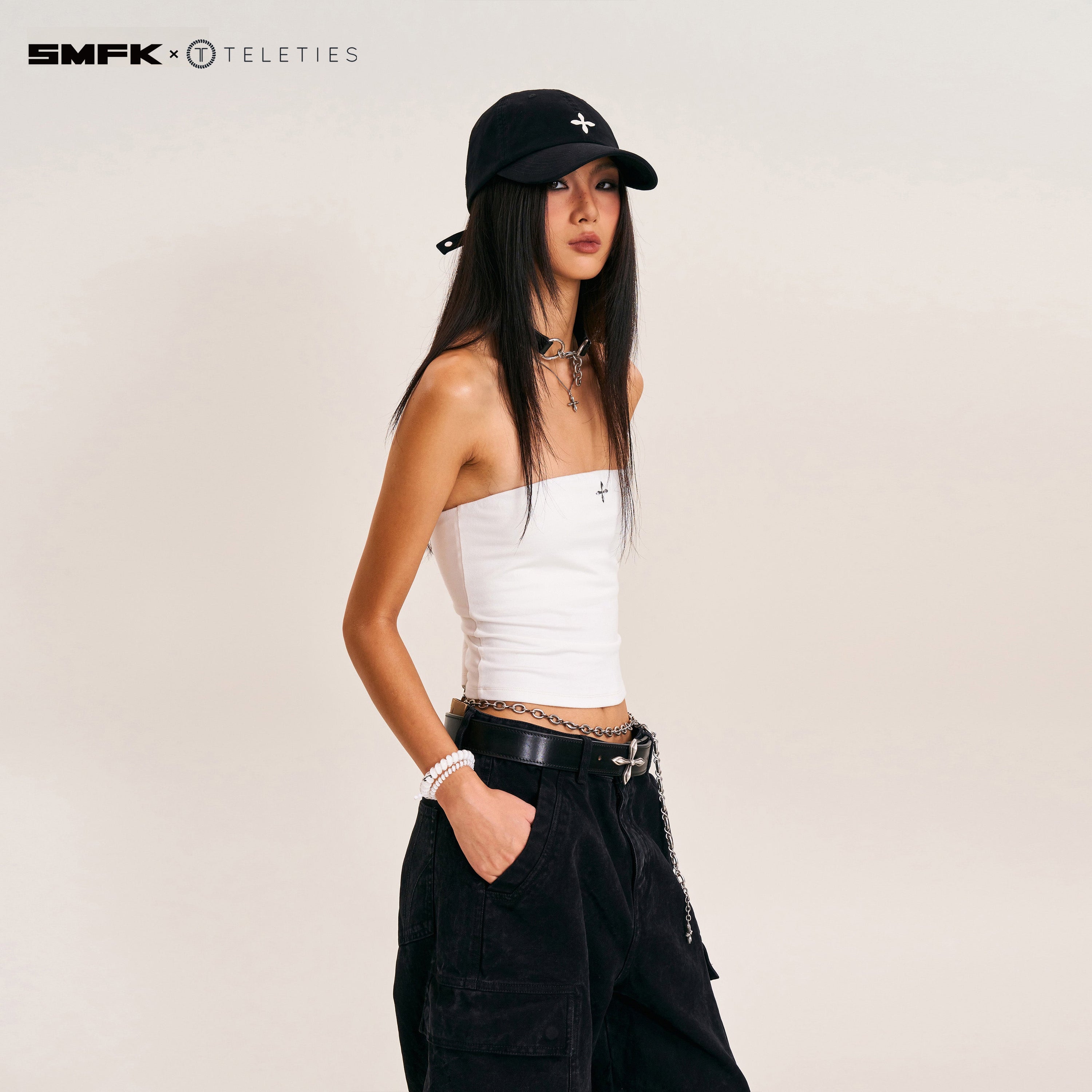 SMFK X TELETIES Hair Ties White