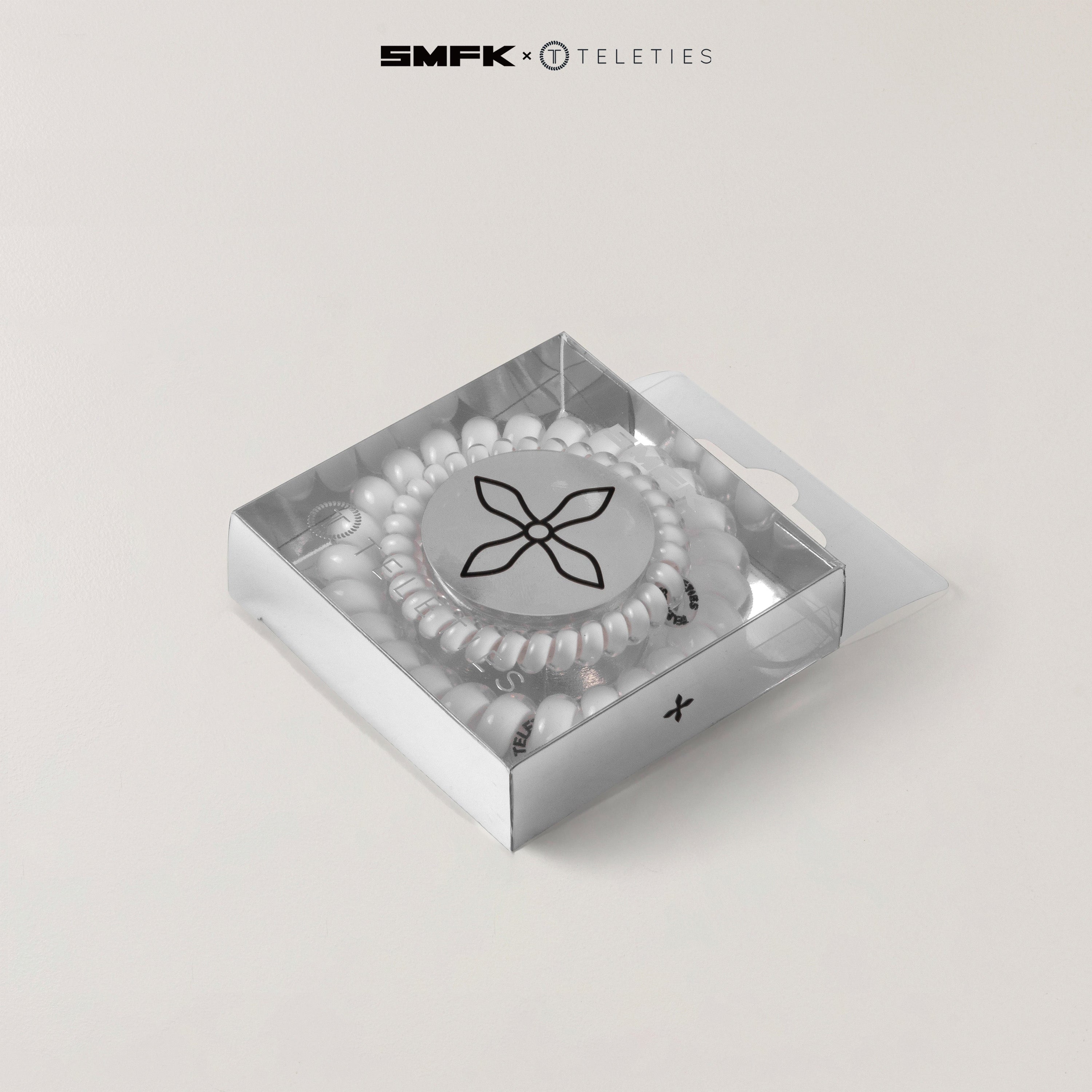 SMFK X TELETIES Hair Ties White