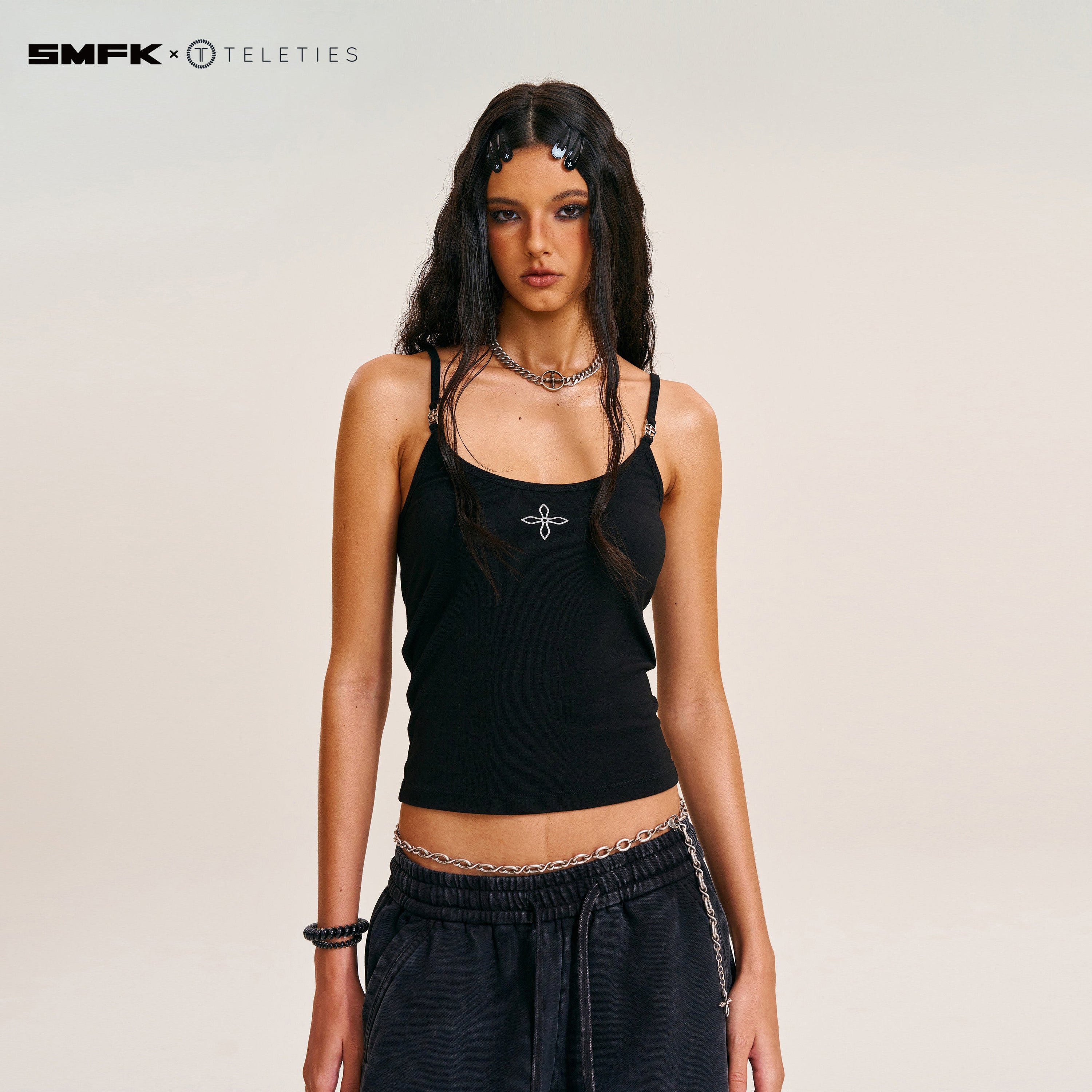 SMFK X TELETIES Snap Clips BLACK