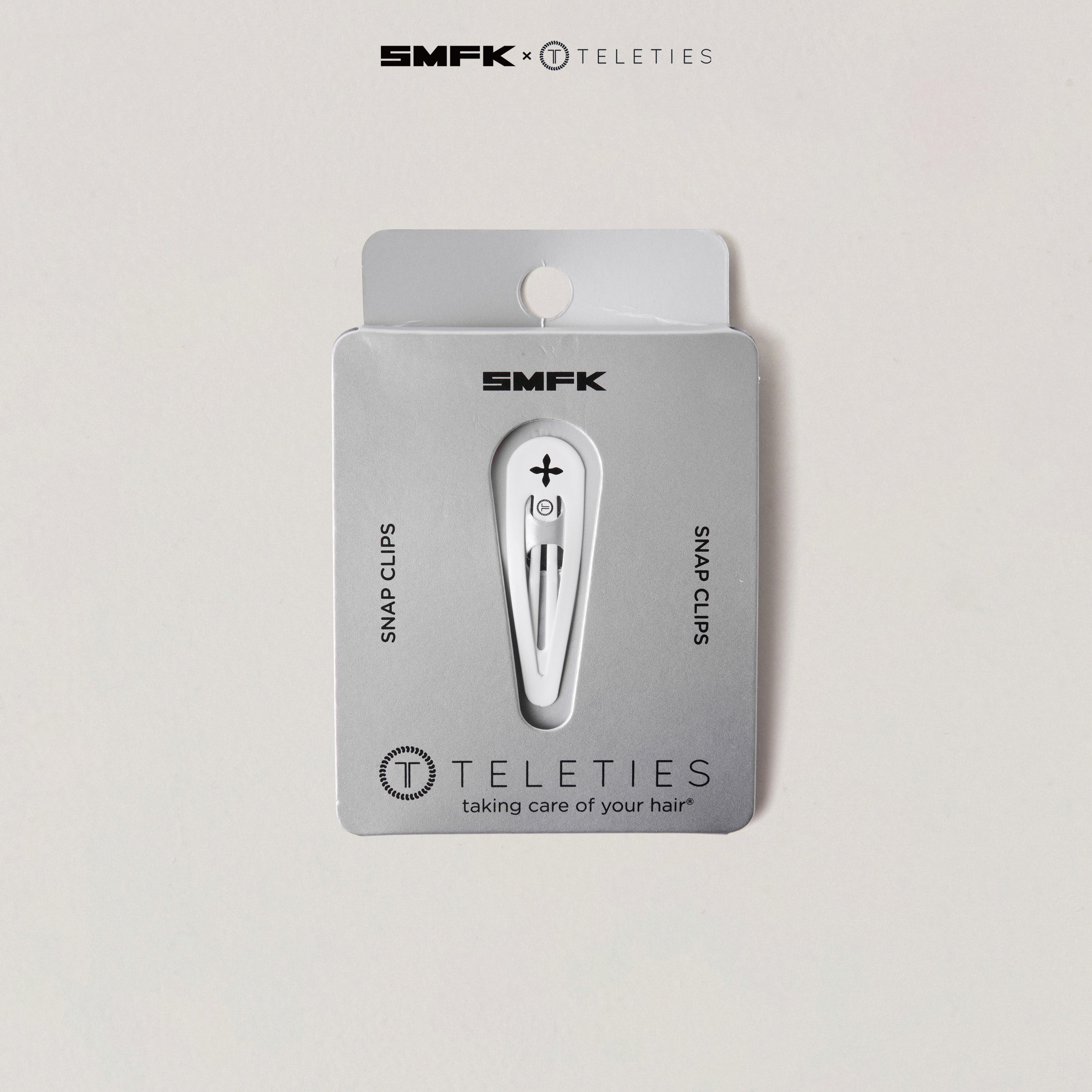 SMFK X TELETIES Snap Clips White