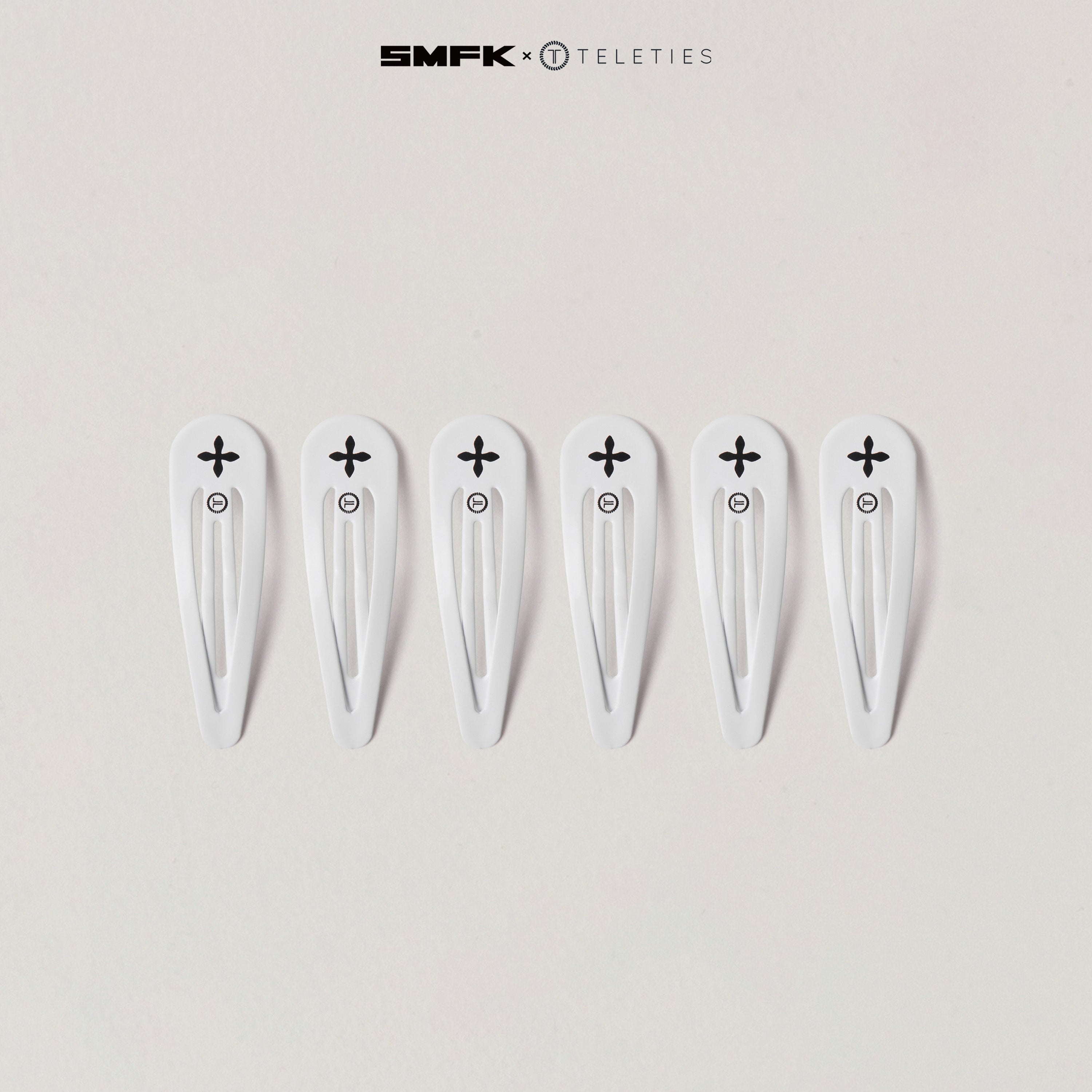 SMFK X TELETIES Snap Clips White