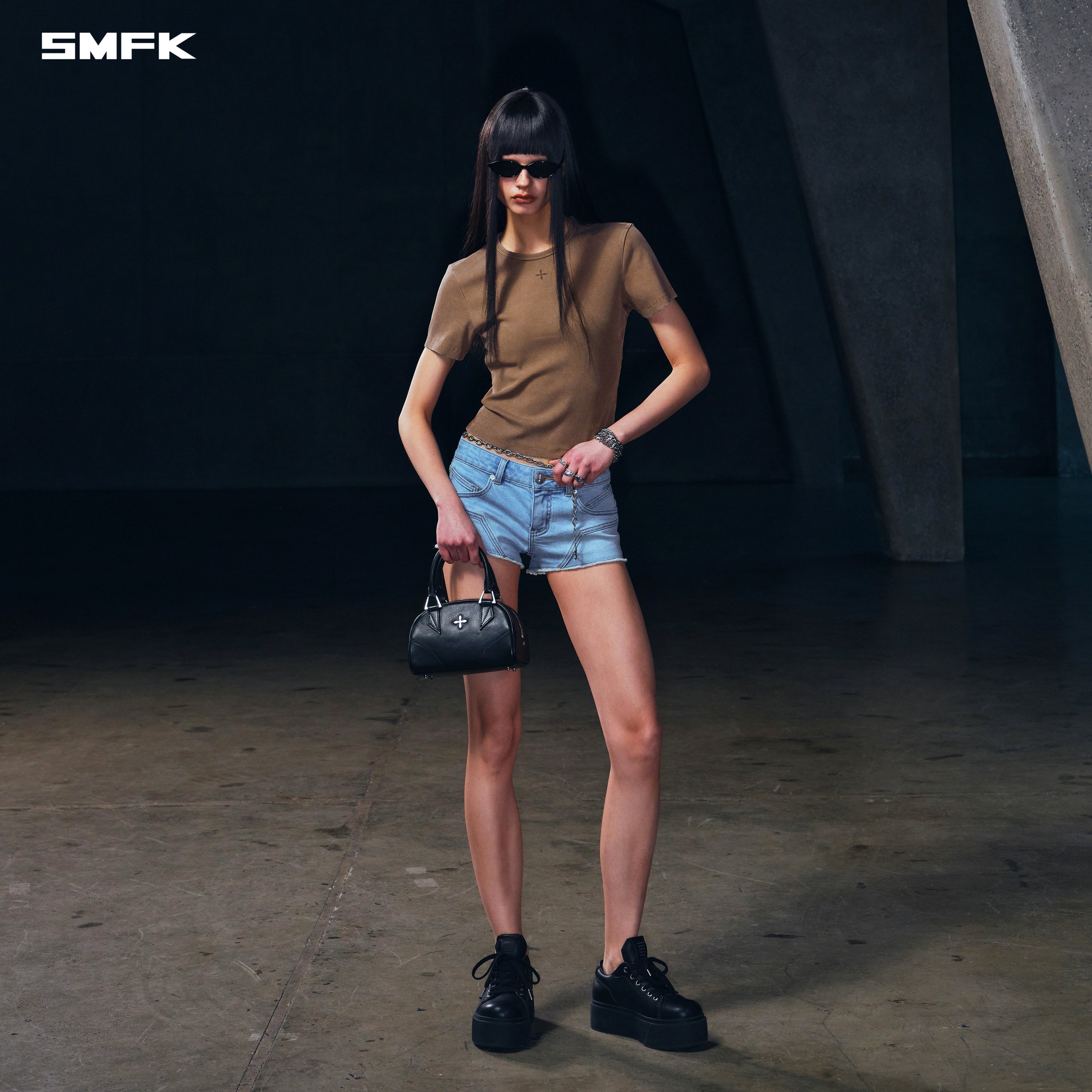 VINTAGE VANISH SILK TEE/GARMENT DYE VANISH BROWN