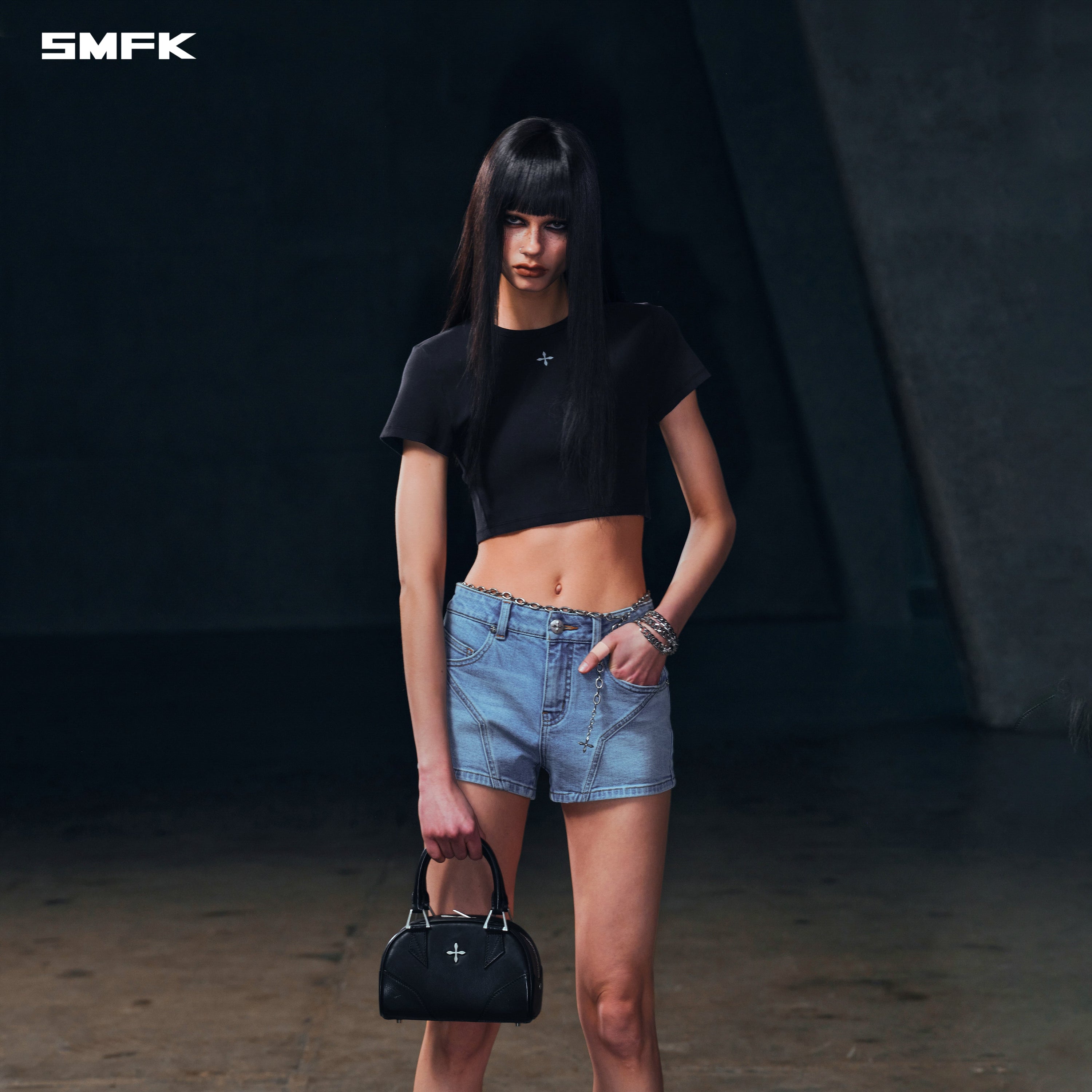 VINTAGE VANISH SILK SHORT TEE/GARMENT DYE VANISH BLACK