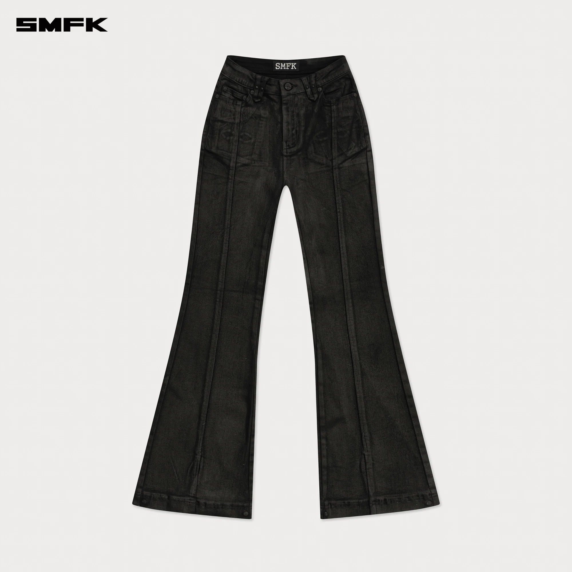COMPASS WILD WAXED DENIM FLARED JEANS