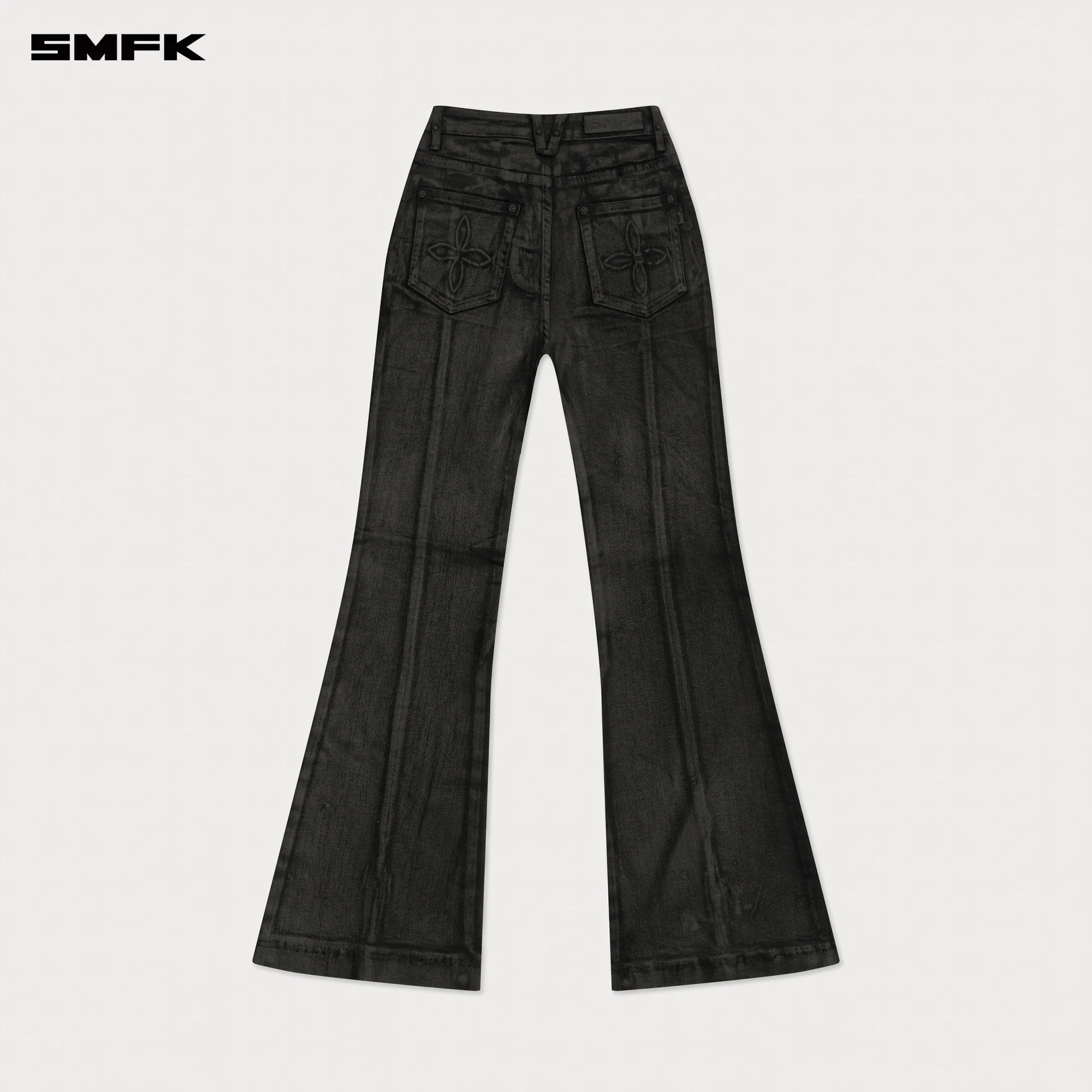 COMPASS WILD WAXED DENIM FLARED JEANS