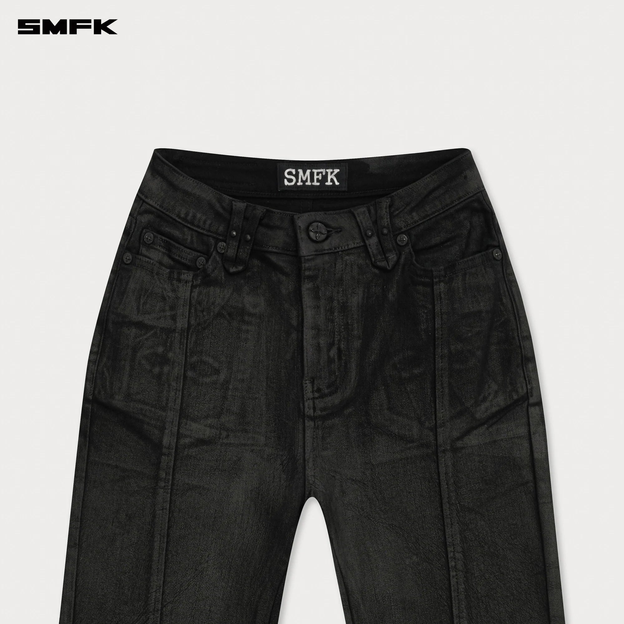 COMPASS WILD WAXED DENIM FLARED JEANS