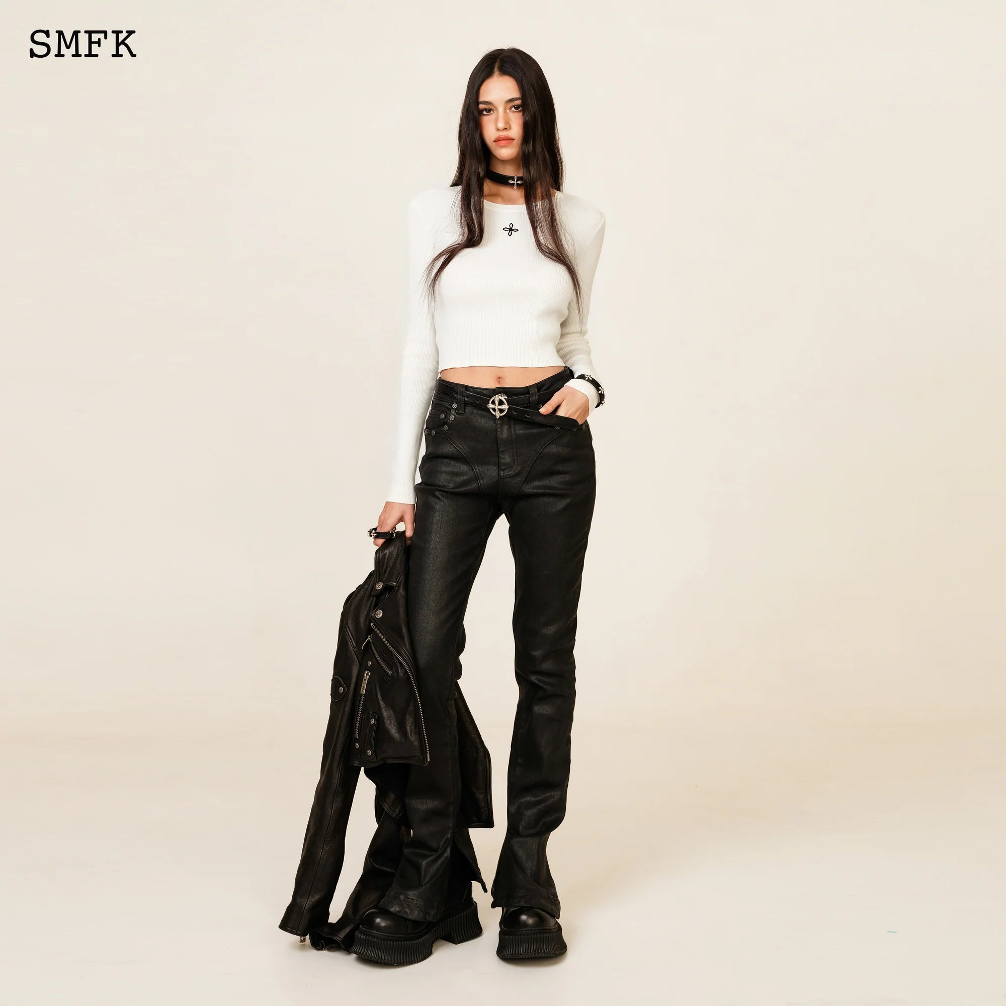 COMPASS CROSS RIB KNIT TOP IN WHITE