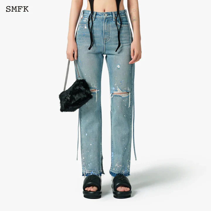 SMFK DANCER STRAIGHT LEG JEANS BLUE UP009BL