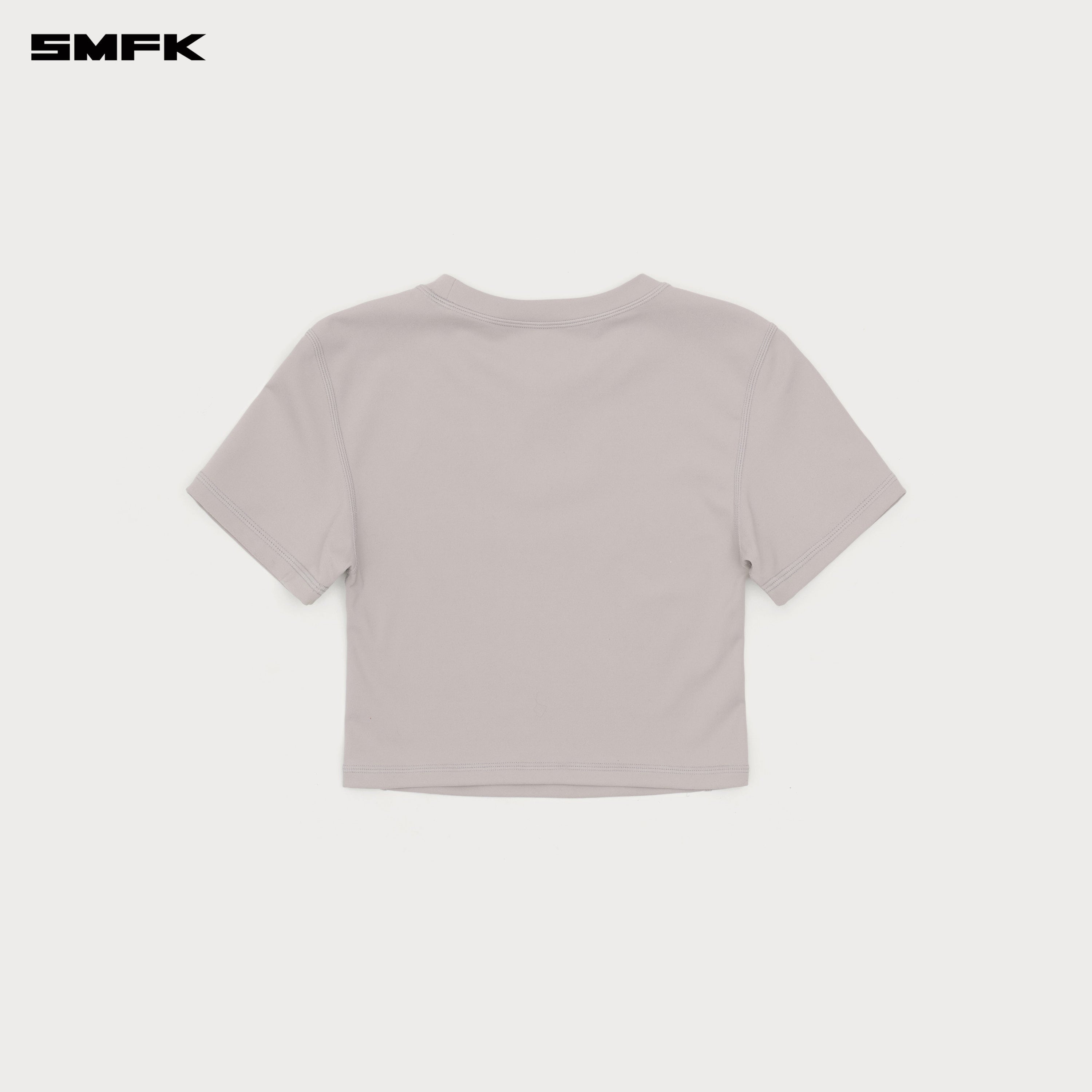 Compass Wave Body-shaping Skin Crop Tee Dust Grey