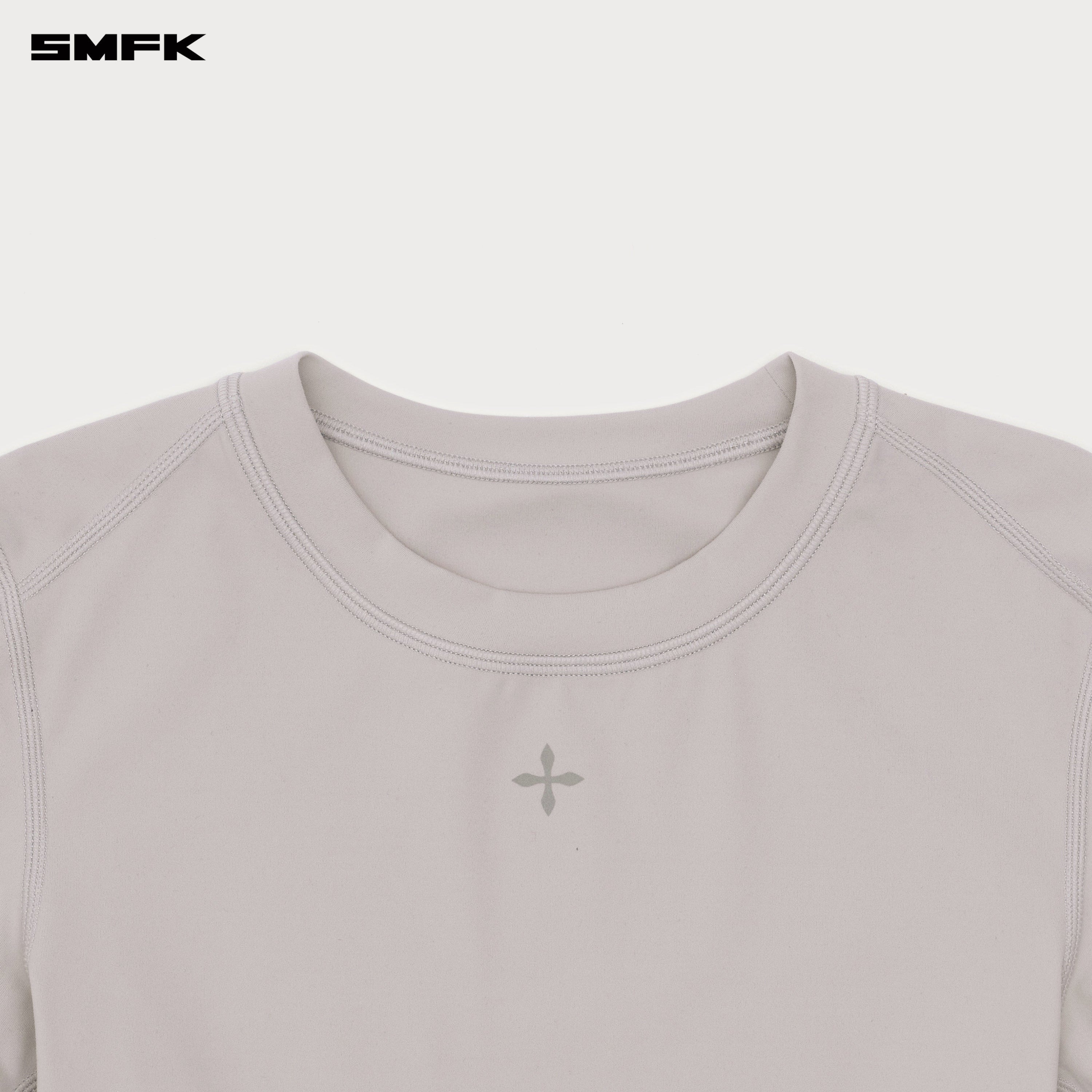 Compass Wave Body-shaping Skin Crop Tee Dust Grey