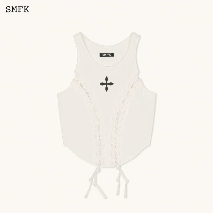 COMPASS BASEBALL DECONSTRUCT VEST TOP IN WHITE UTK13WN