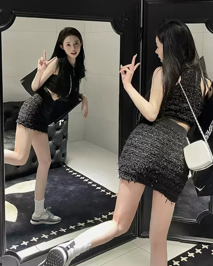CROSS FLOWER CASUAL SPORT SUIT BLACK UST02B
