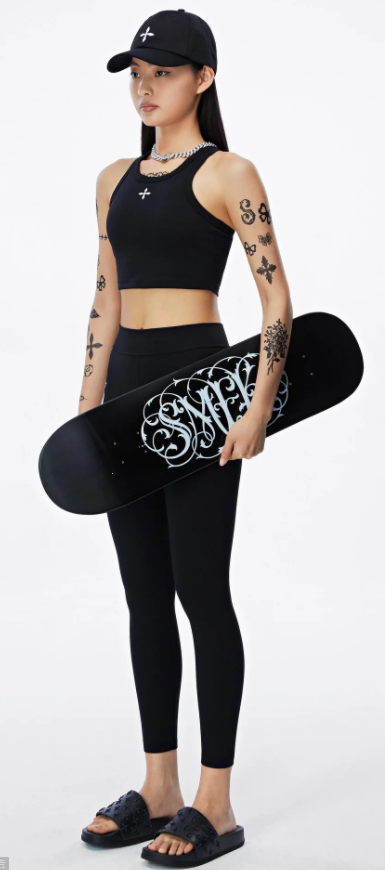 BLACK COMPASS CROSS BALCONY SKATEBOARD