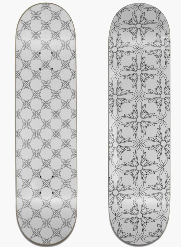 WHITE GARDEN SKATEBOARD