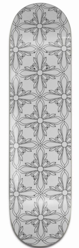 WHITE GARDEN SKATEBOARD